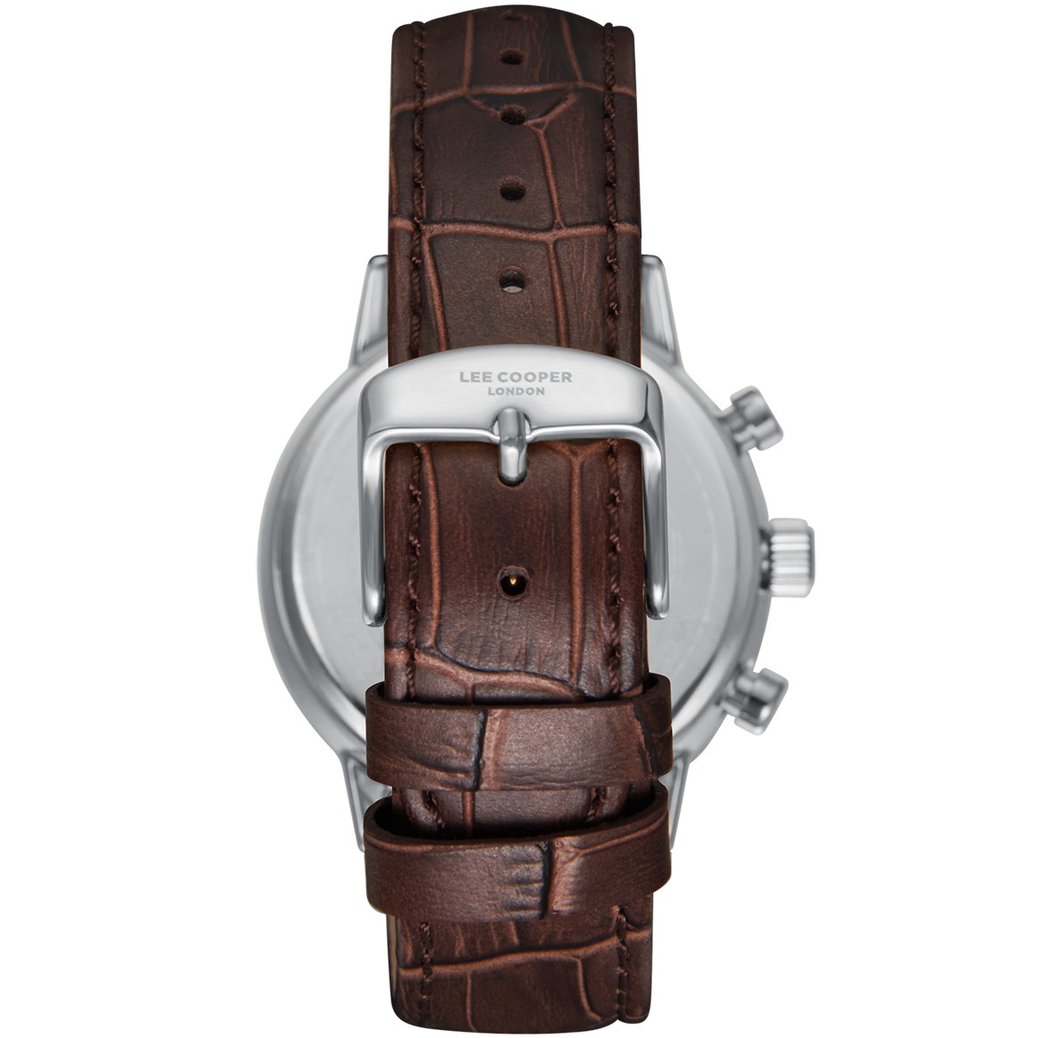 LEE COOPER Multifunction Beige Dial 42mm Silver Stainless Steel Brown Leather Strap LC08401.362 - 4
