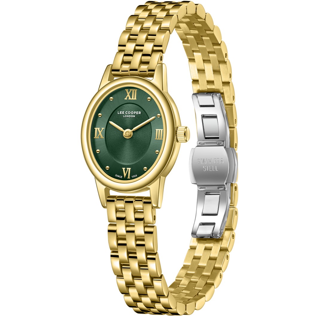 LEE COOPER Lady's Green Dial 22mm Gold Stainless Steel Bracelet LC08461.170 - 