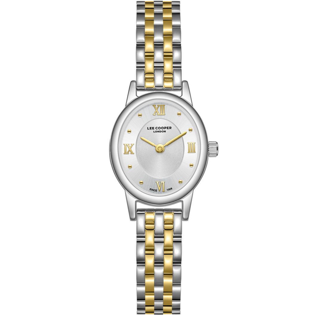 LEE COOPER Lady's Silver Dial 22mm Two-Tone Gold Stainless Steel Bracelet LC08461.230 - 