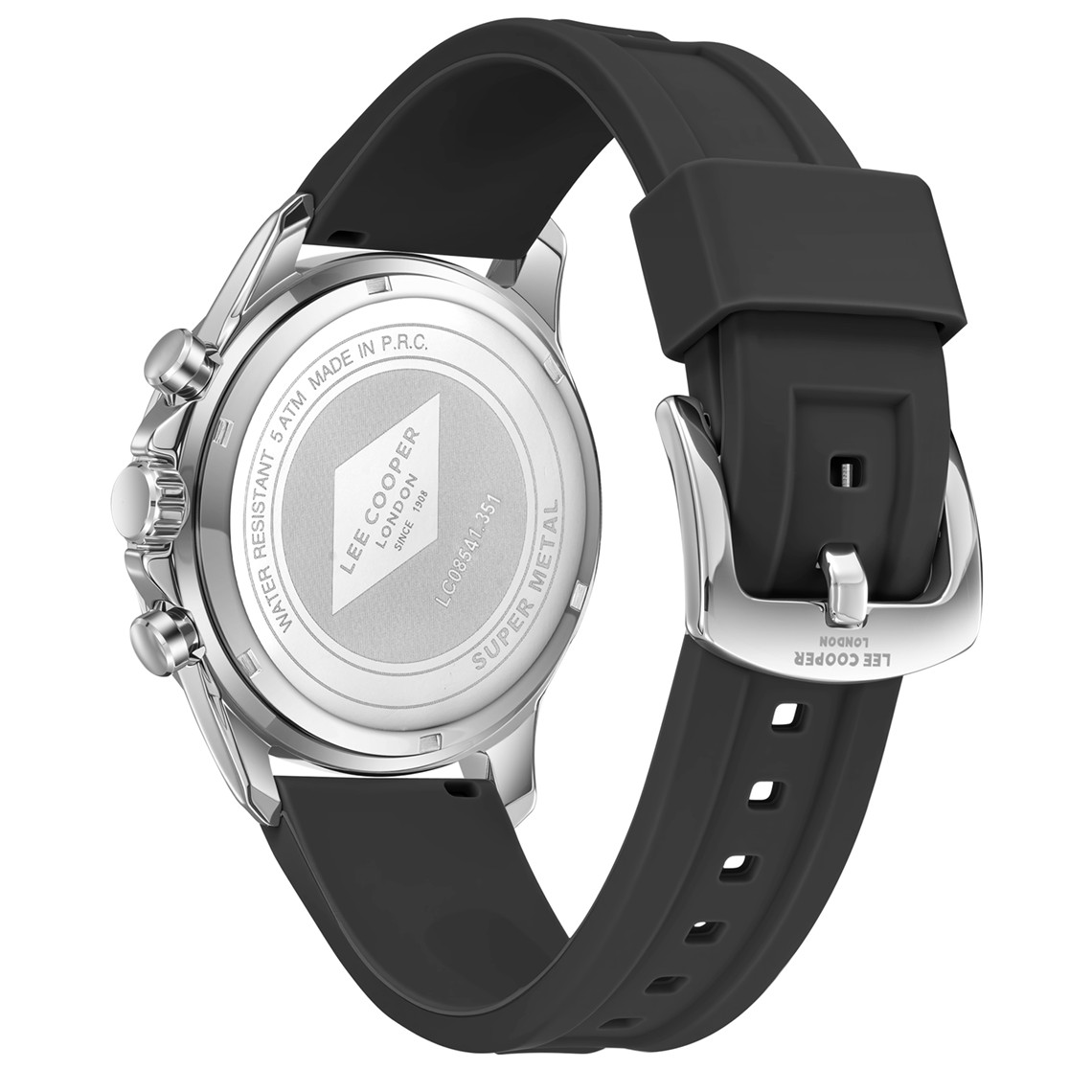 LEE COOPER Multifunction Green Dial 43.5mm Silver Stainless Steel Brown Silicon Strap LC08541.391 - 3