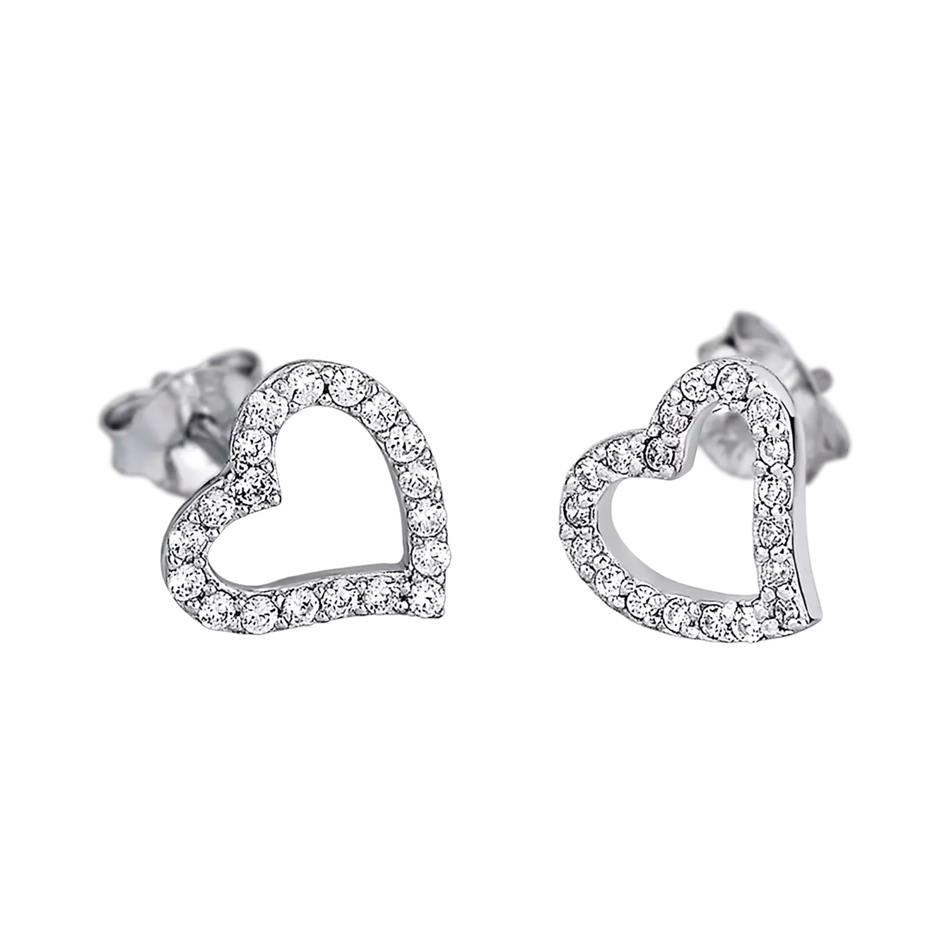 ΣΚΟΥΛΑΡΙΚΙΑ Καρδιές Silver LOTUS Jewellery από Ασήμι 925° με Πέτρες Ζιργκόν LP1519-4/1 - 