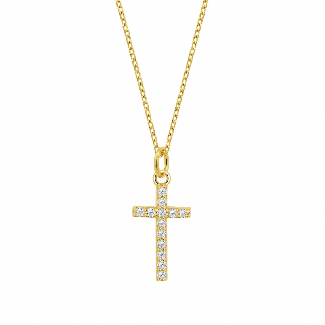 ΣΤΑΥΡΟΣ με Αλυσίδα LOTUS Silver Jewellery από Επιχρυσωμένο Ασήμι 925° με Πέτρες Ζιργκόν LP3066-1/2 - 