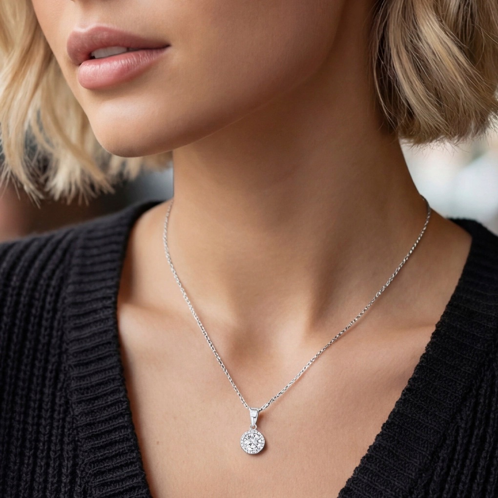 ΜΕΝΤΑΓΙΟΝ Ροζέτα Silver LOTUS Jewellery από Ασήμι 925° με Πέτρες Ζιργκόν LP3104-1/1 - 