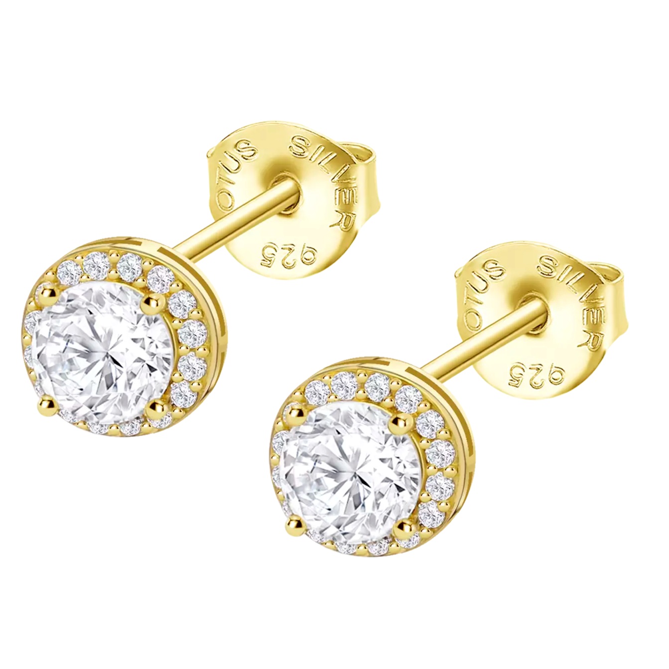 ΣΚΟΥΛΑΡΙΚΙΑ Ροζέτα Silver LOTUS Jewellery από Επιχρυσωμένο Ασήμι 925° με Πέτρες Ζιργκόν LP3104-4/2 - 