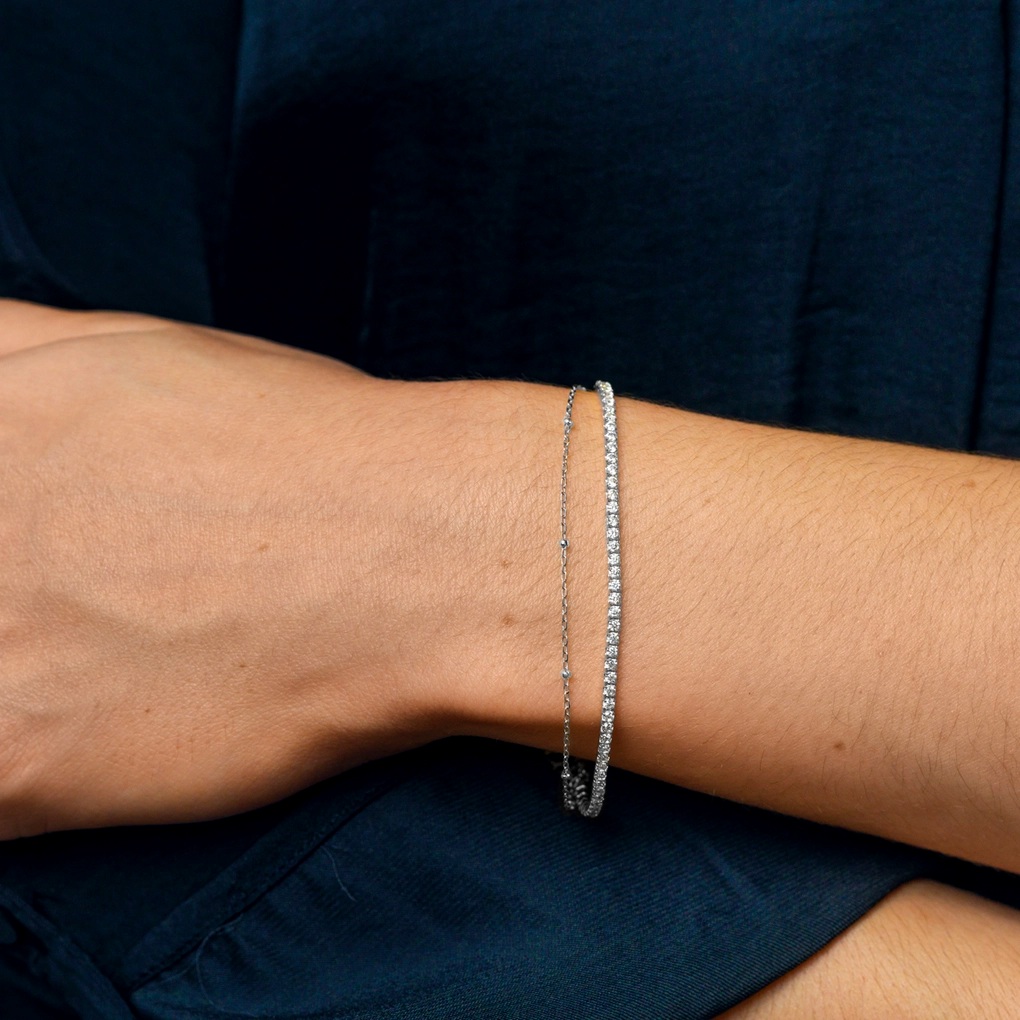 ΒΡΑΧΙΟΛΙ Ριβιέρα Silver LOTUS Jewellery από Ασήμι 925° με Πέτρες Ζιργκόν LP3181-2/1 - 