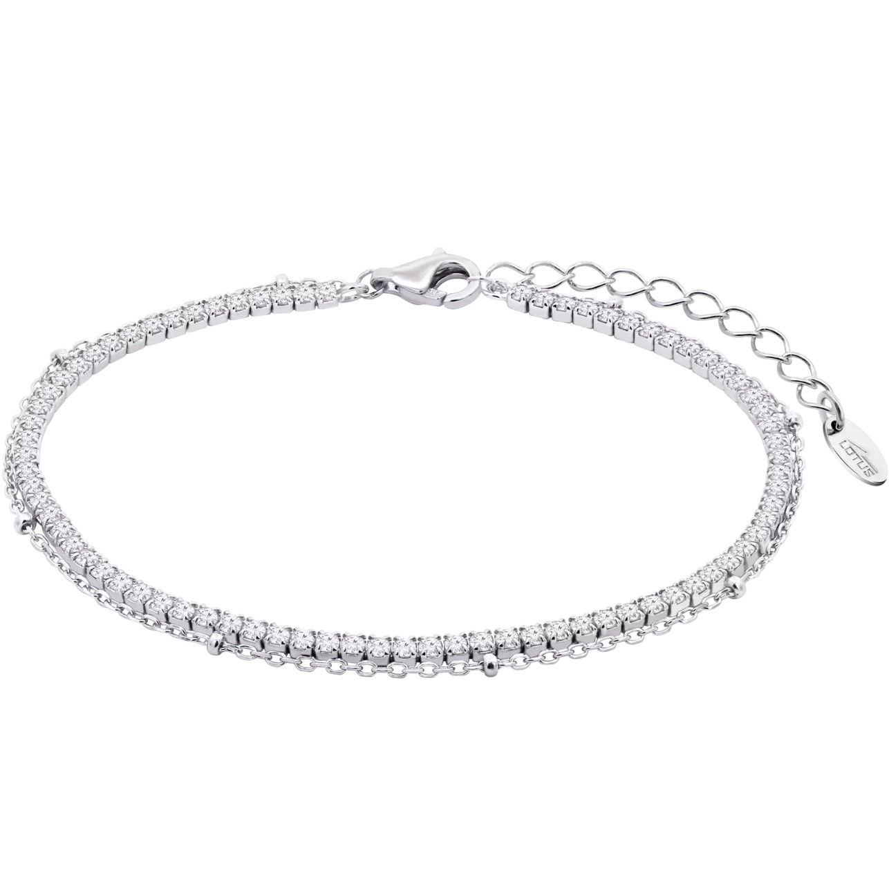 ΒΡΑΧΙΟΛΙ Ριβιέρα Silver LOTUS Jewellery από Ασήμι 925° με Πέτρες Ζιργκόν LP3181-2/1 - 