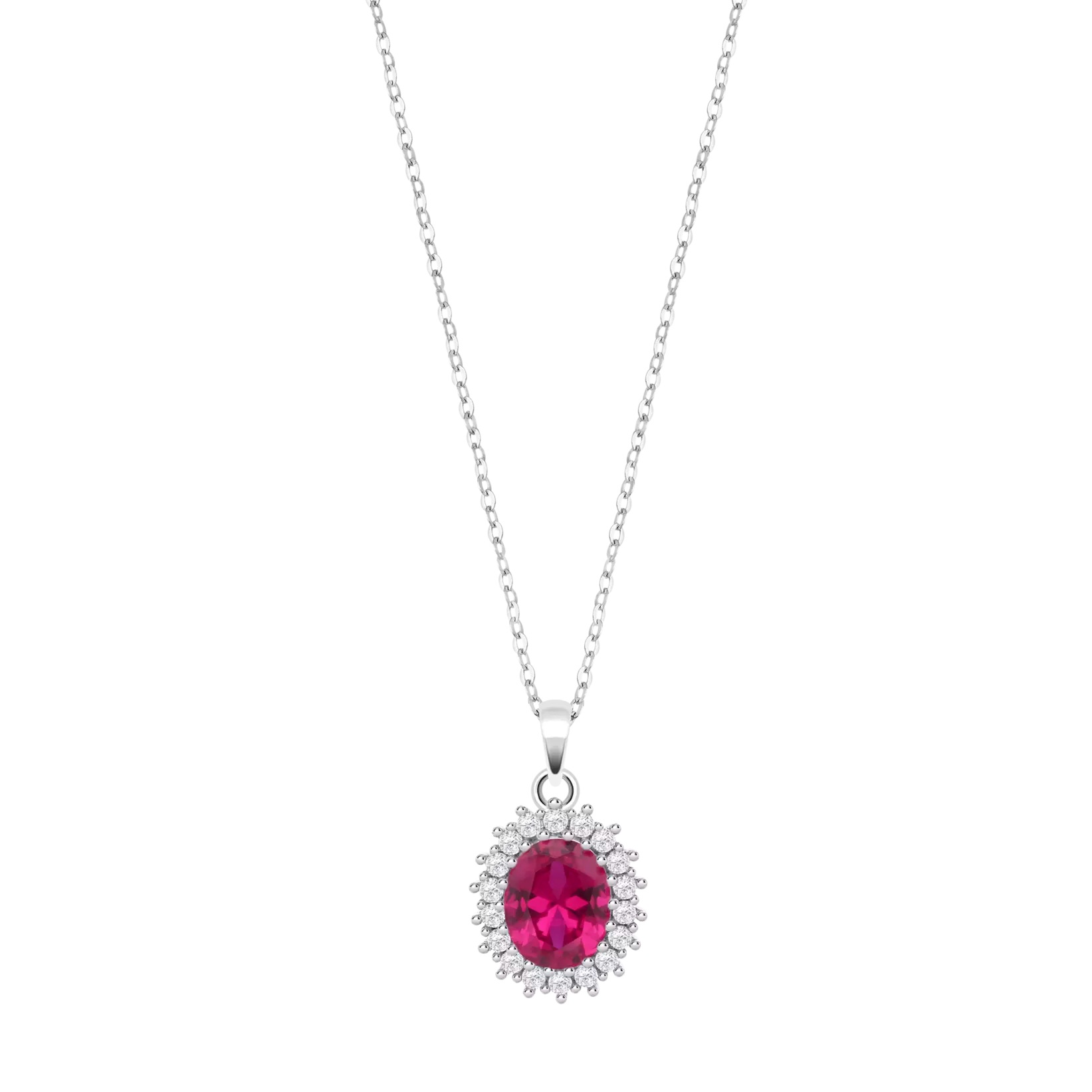 LOTUS Silver Jewellery Rosette Necklace from Silver 925° with Zircon Stones LP3459-1/4 - 