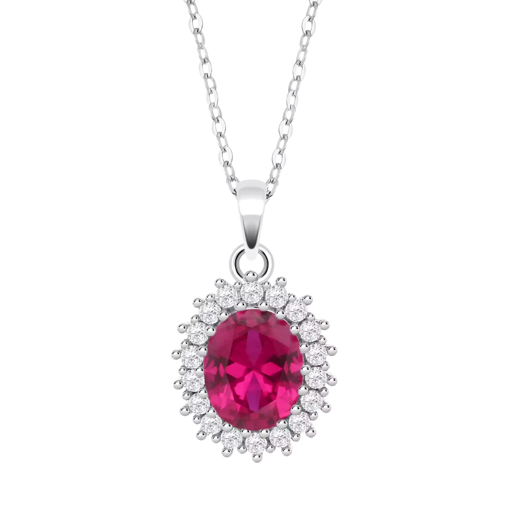 LOTUS Silver Jewellery Rosette Necklace from Silver 925° with Zircon Stones LP3459-1/4 - 