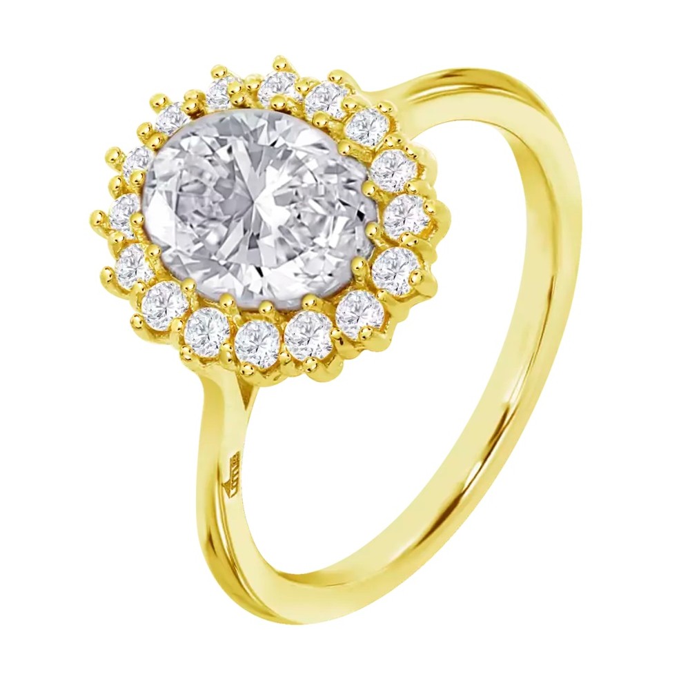 ΔΑΧΤΥΛΙΔΙ Ροζέτα LOTUS Silver Jewellery από Επιχρυσωμένο Ασήμι 925° με Πέτρες Ζιργκόν LP3459-3/714 - 