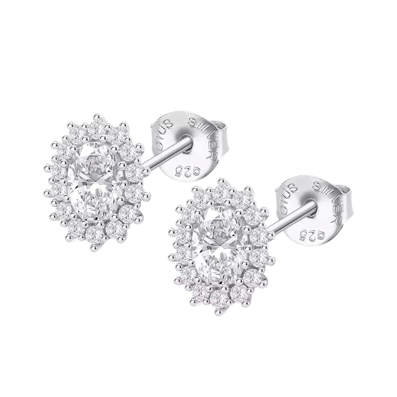 ΣΚΟΥΛΑΡΙΚΙΑ Ροζέτα LOTUS Silver Jewellery από Ασήμι 925° με Πέτρες Ζιργκόν LP3459-4/2 - 