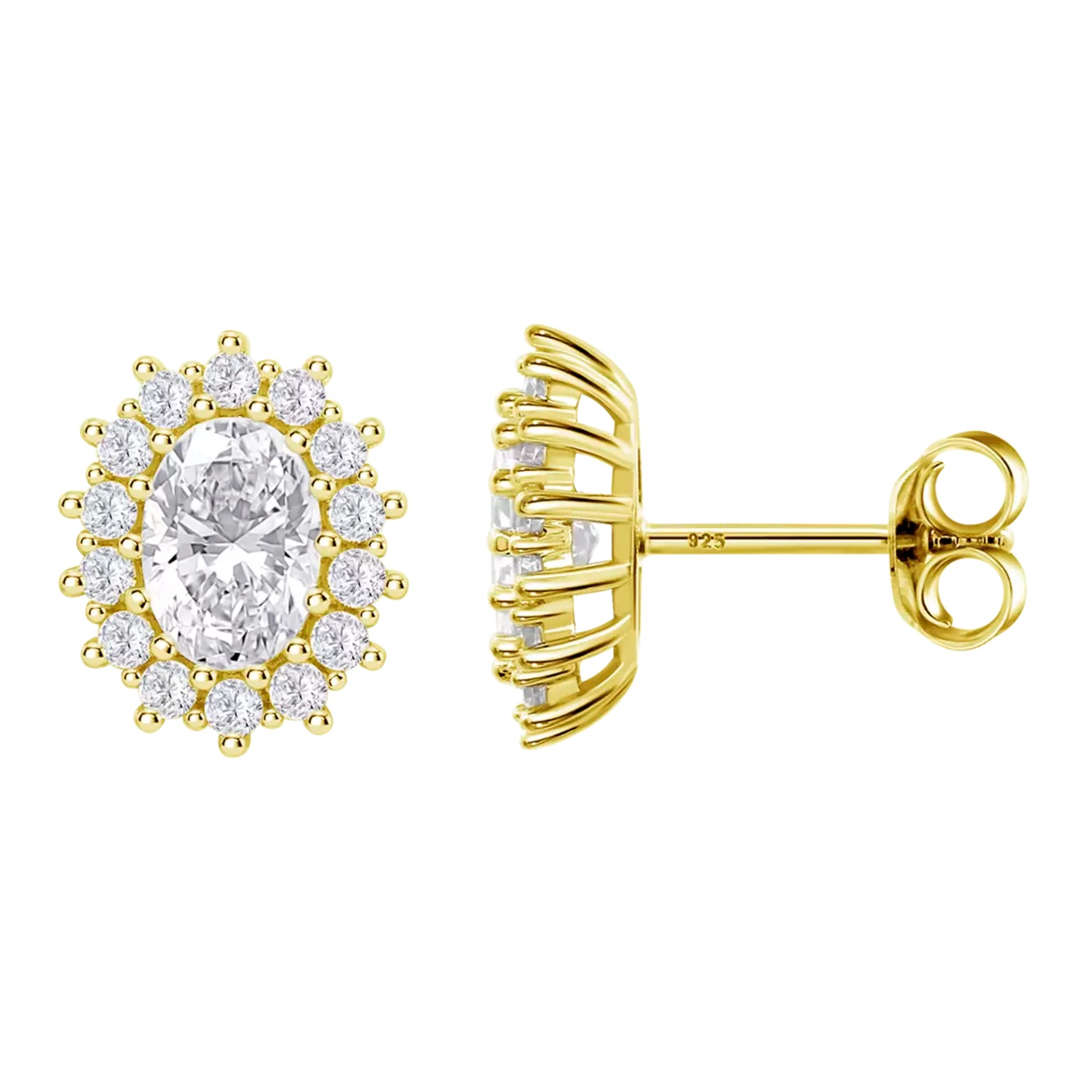 ΣΚΟΥΛΑΡΙΚΙΑ Ροζέτα LOTUS Silver Jewellery από Επιχρυσωμένο Ασήμι 925° με Πέτρες Ζιργκόν LP3459-4/7 - 