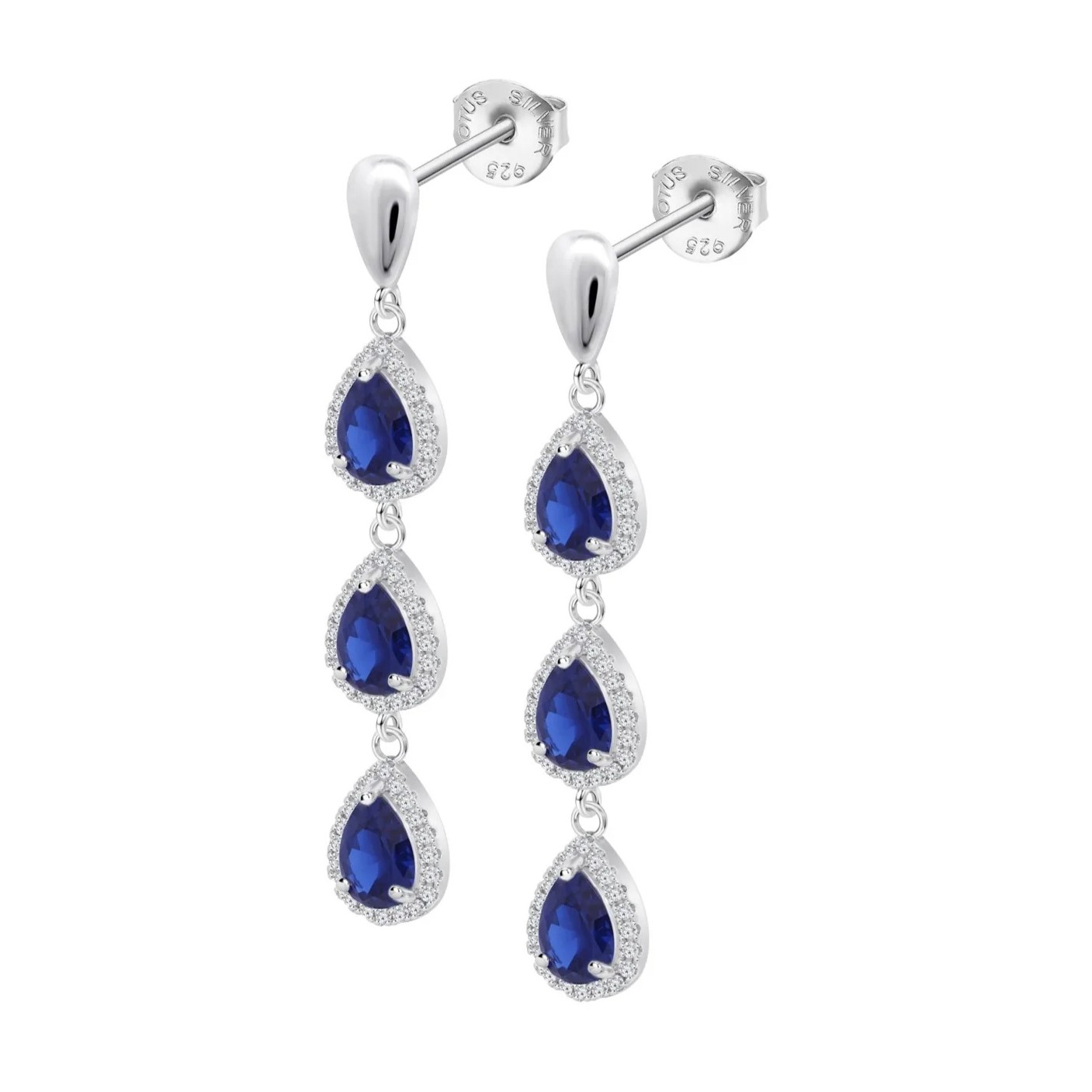 ΣΚΟΥΛΑΡΙΚΙΑ Κρεμαστά LOTUS Silver Jewellery από Ασήμι 925° με Πέτρες Ζιργκόν LP3794-4/2 - 