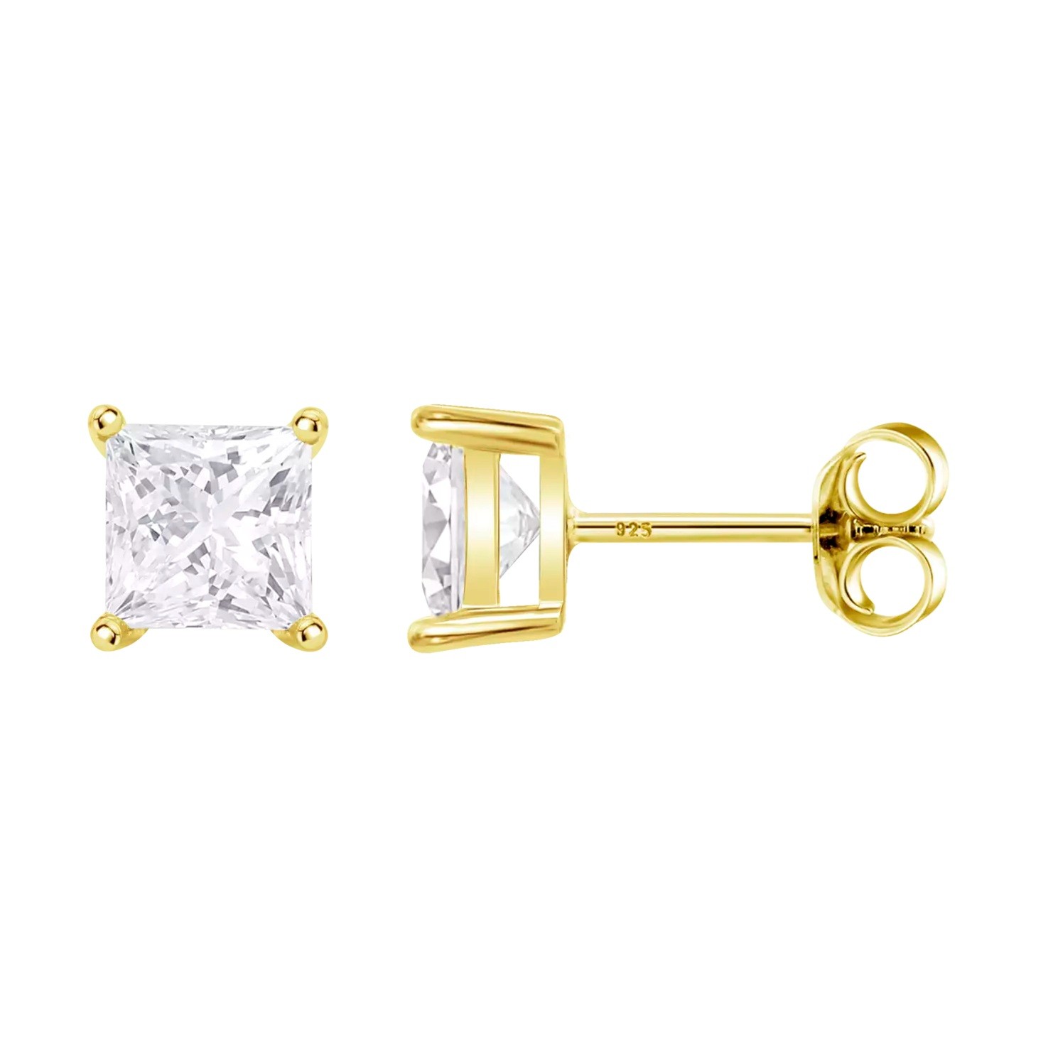 ΣΚΟΥΛΑΡΙΚΙΑ Μονόπετρα LOTUS Silver Jewellery από Επιχρυσωμένο Ασήμι 925° με Πέτρες Ζιργκόν LP3835-4/2 - 
