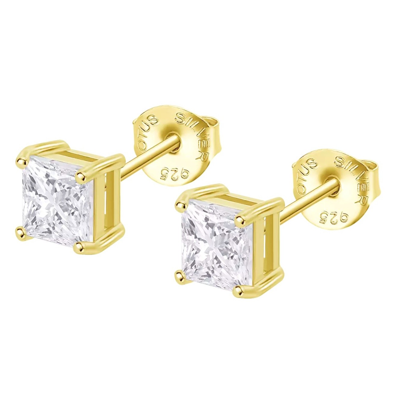 ΣΚΟΥΛΑΡΙΚΙΑ Μονόπετρα LOTUS Silver Jewellery από Επιχρυσωμένο Ασήμι 925° με Πέτρες Ζιργκόν LP3835-4/2 - 