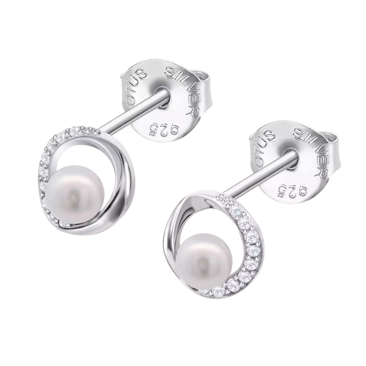 ΣΚΟΥΛΑΡΙΚΙΑ LOTUS Silver Jewellery από Ασήμι 925° με Πέτρες Ζιργκόν και Μαργαριτάρια LP3898-4/1 - 