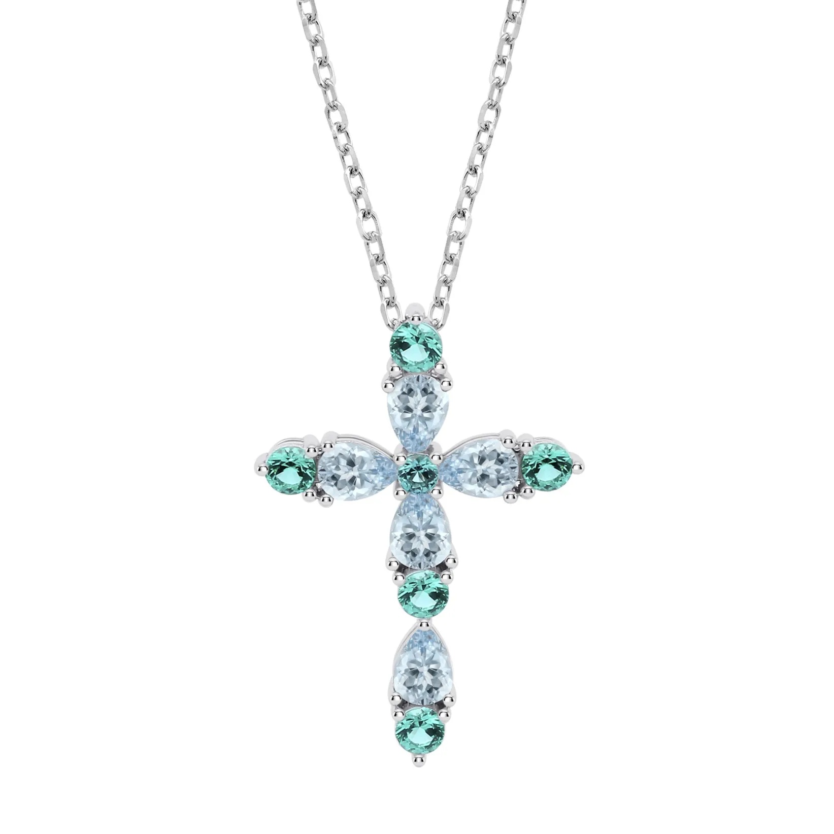 LOTUS Silver Jewellery Cross Necklace from Silver 925° with Zircon Stones LP3915-1/2 - 