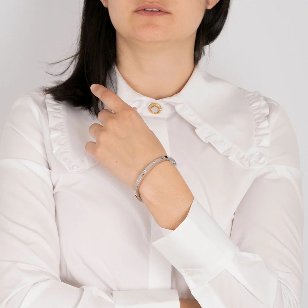 ΒΡΑΧΙΟΛΙ LOTUS Style Jewellery από Ανοξείδωτο Ατσάλι με Πέτρες Ζιργκόν LS1846-2/1 - 