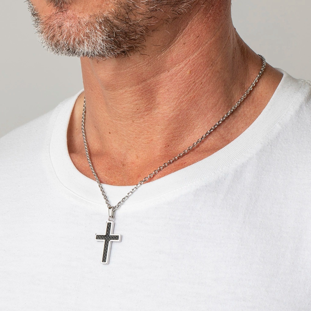 ΣΤΑΥΡΟΣ Ανδρικός Style LOTUS Jewellery από Ανοξείδωτο Ατσάλι LS1983-1/1 - 