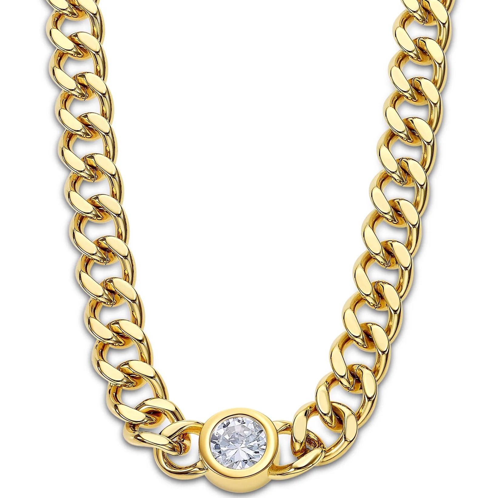 Κολιέ Γυναικείο LOTUS Style Jewellery από Χρυσό Ανοξείδωτο Ατσάλι με πέτρα Ζιργκόν LS2333-1/2 - 