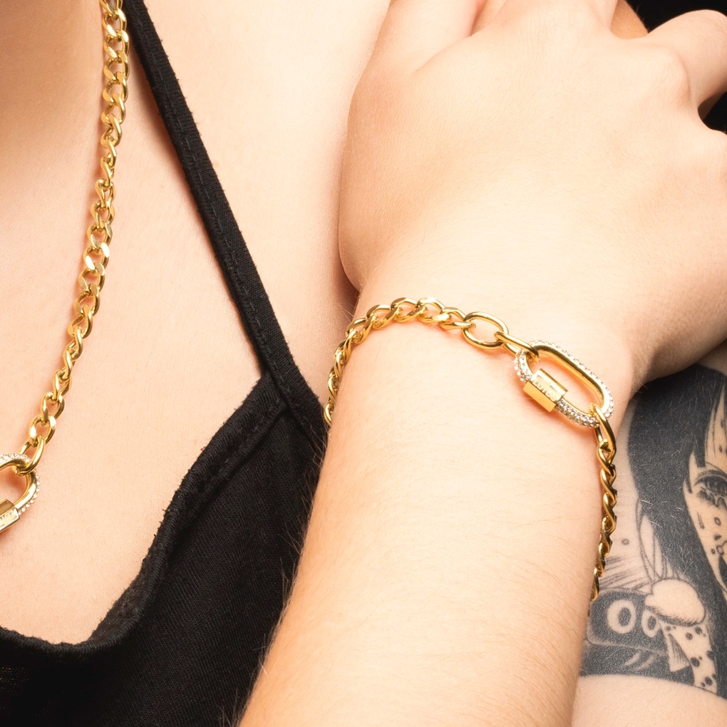 ΒΡΑΧΙΟΛΙ LOTUS Style Jewellery από Επιχρυσωμένο Ανοξείδωτο Ατσάλι με Πέτρες Ζιργκόν LS2338-2/2 - 