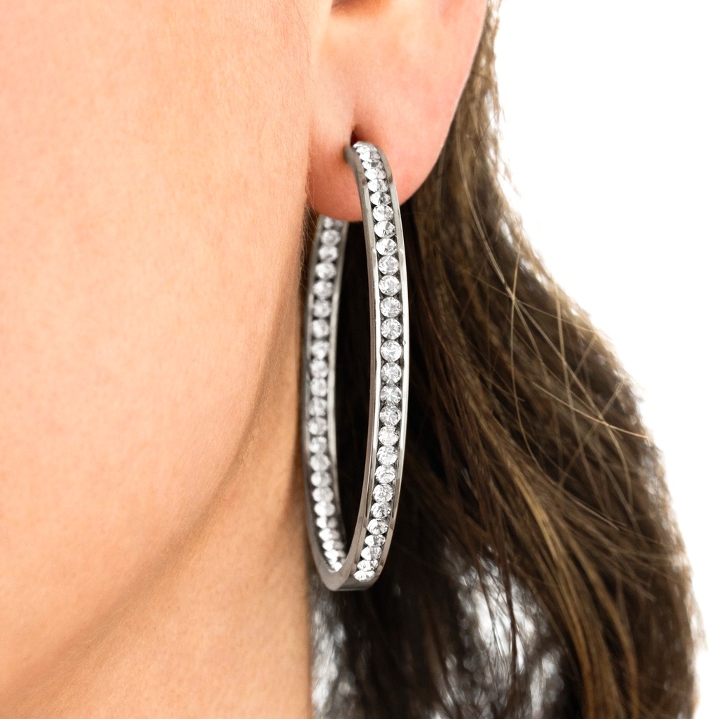 ΣΚΟΥΛΑΡΙΚΙΑ Κρίκοι Style LOTUS Jewellery από Ανοξείδωτο Ατσάλι με Πέτρες Ζιργκόν LS2356-4/1 - 