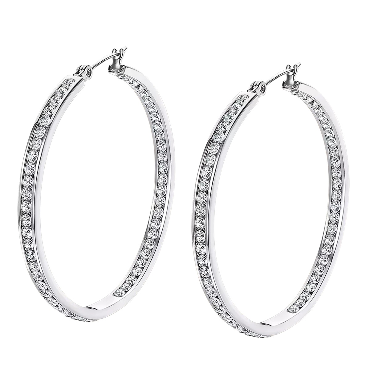 ΣΚΟΥΛΑΡΙΚΙΑ Κρίκοι Style LOTUS Jewellery από Ανοξείδωτο Ατσάλι με Πέτρες Ζιργκόν LS2356-4/1 - 