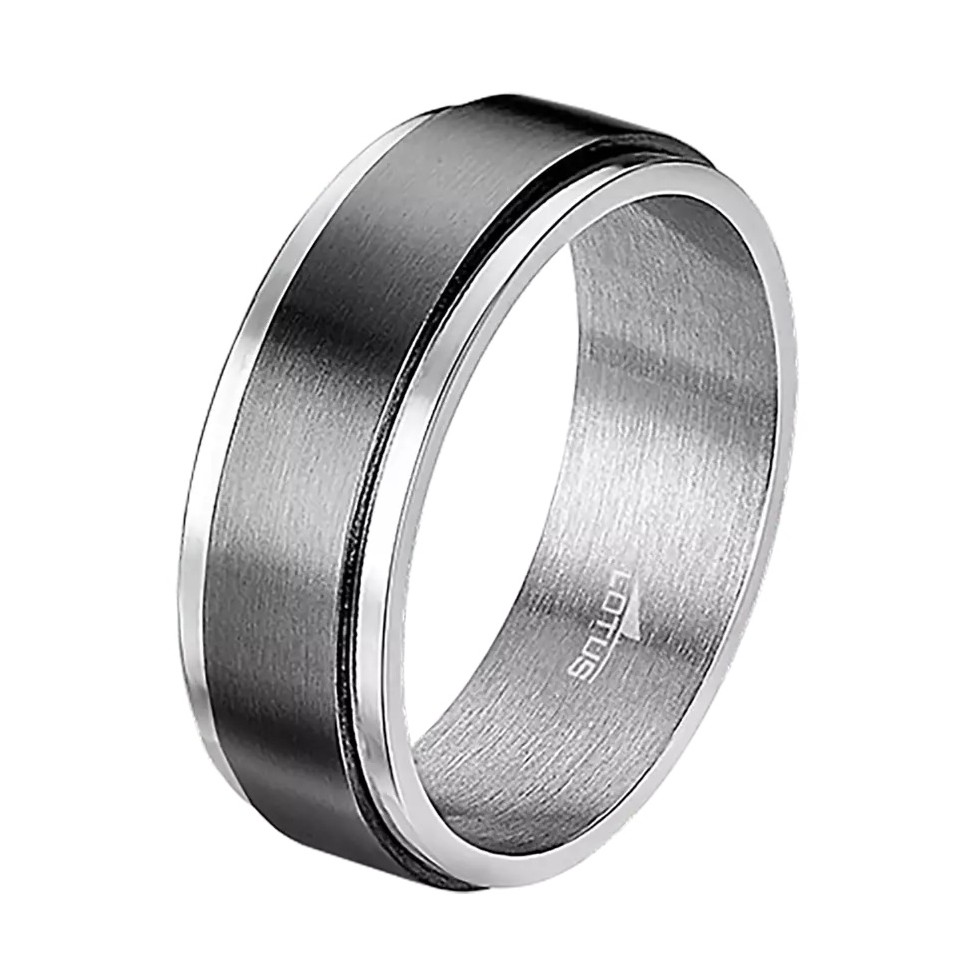 ΔΑΧΤΥΛΙΔΙ LOTUS Style Jewellery από Δίχρωμο Μαύρο Ανοξείδωτο Ατσάλι LS2395-3/220 - 
