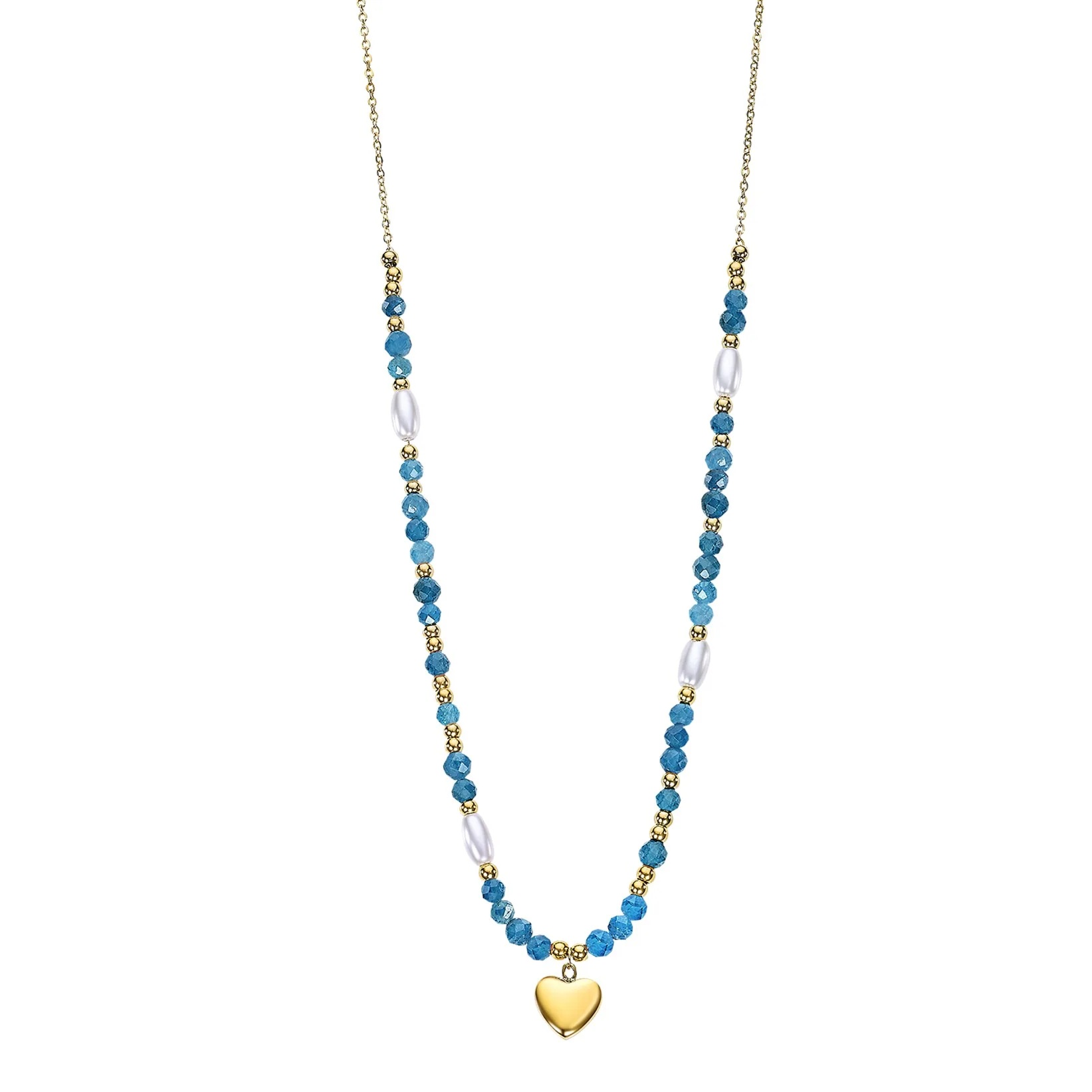 NECKLACE Women's LOTUS Style Jewellery from Gold Stainless Steel with Synthetic Stones LS2553-1/1 - 3