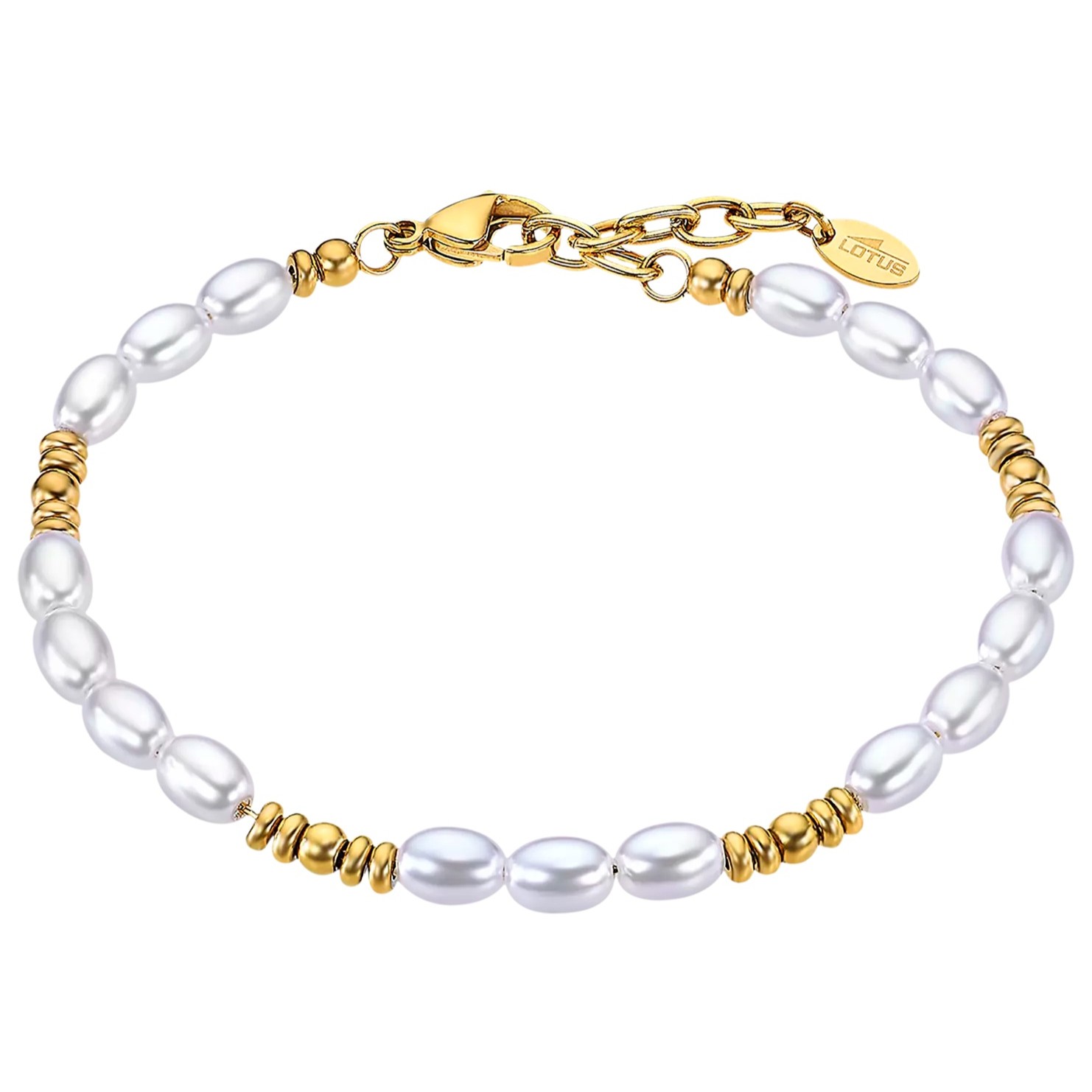 LOTUS Style Jewellery Bracelet from Gold-Plated Stainless Steel with Pearls LS2562-2/2 - 