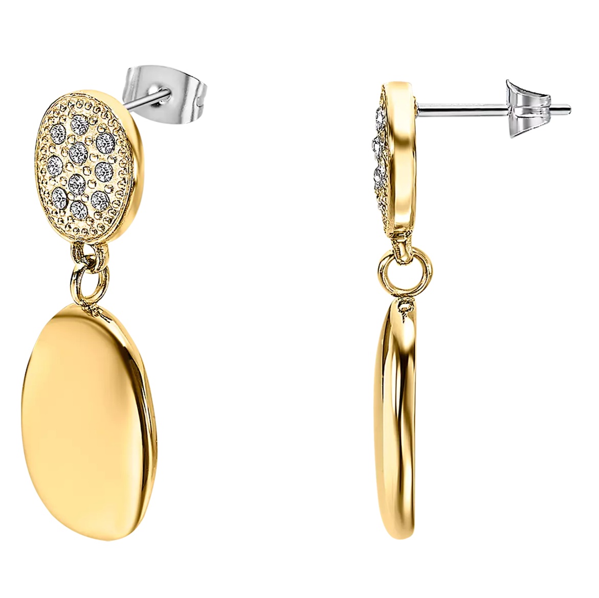LOTUS Jewellery Style Earrings from Gold Stainless Steel with Zircon Stones LS2567-4/2 - 3
