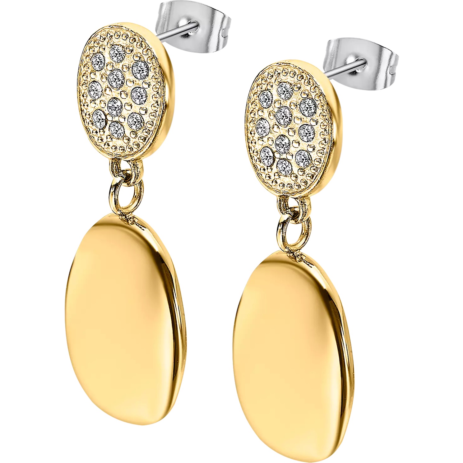 ΣΚΟΥΛΑΡΙΚΙΑ Style LOTUS Jewellery από Χρυσό Ανοξείδωτο Ατσάλι με Πέτρες Ζιργκόν LS2567-4/2  - 