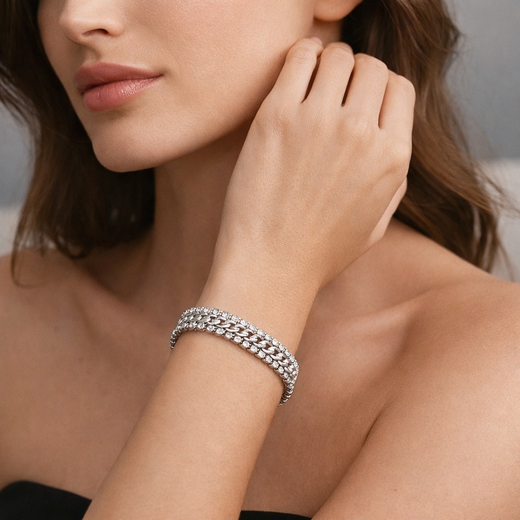 ΒΡΑΧΙΟΛΙ Style LOTUS Jewellery από Ανοξείδωτο Ατσάλι με Πέτρες Ζιργκόν LS2569-2/1 - 