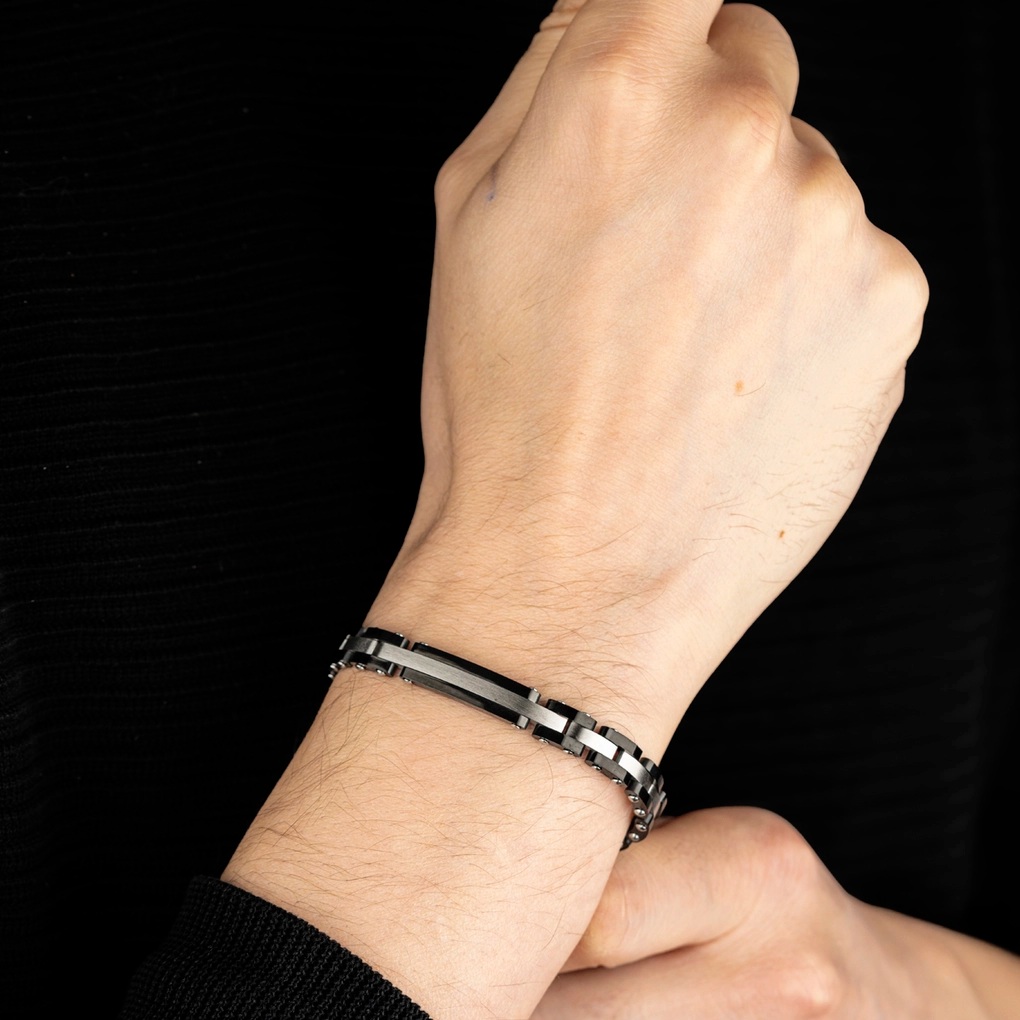ΒΡΑΧΙΟΛΙ LOTUS Style Jewellery από Δίχρωμο Μαύρο Ανοξείδωτο Ατσάλι LS2596-2/2 - 