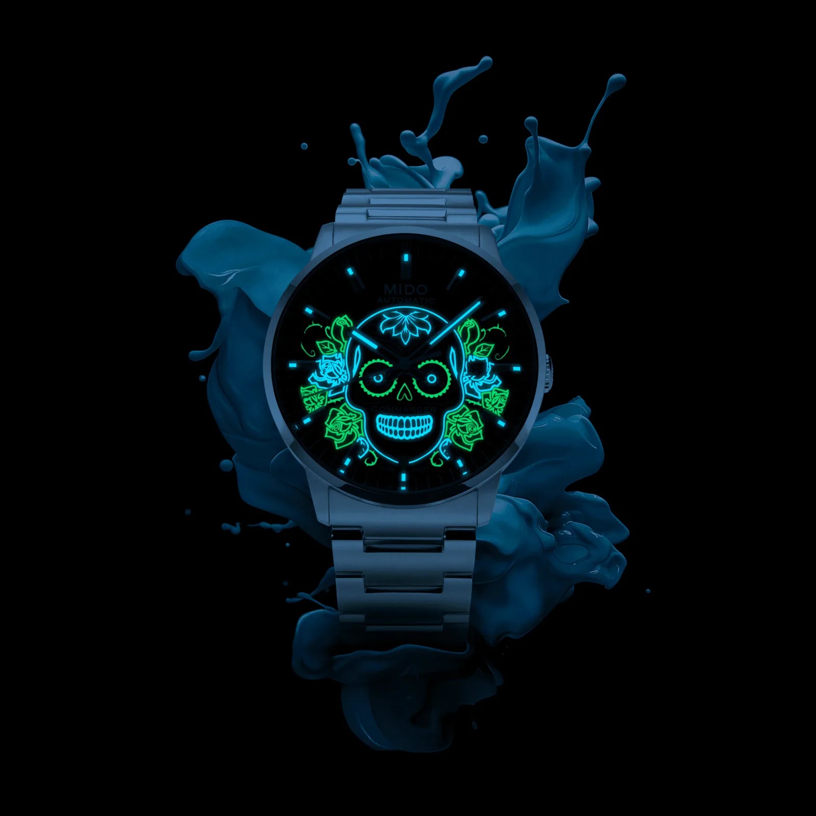 MIDO Commander Gradient Catrines Black Dial 40mm Silver Stainless Steel Bracelet M021.407.11.411.04 - 12