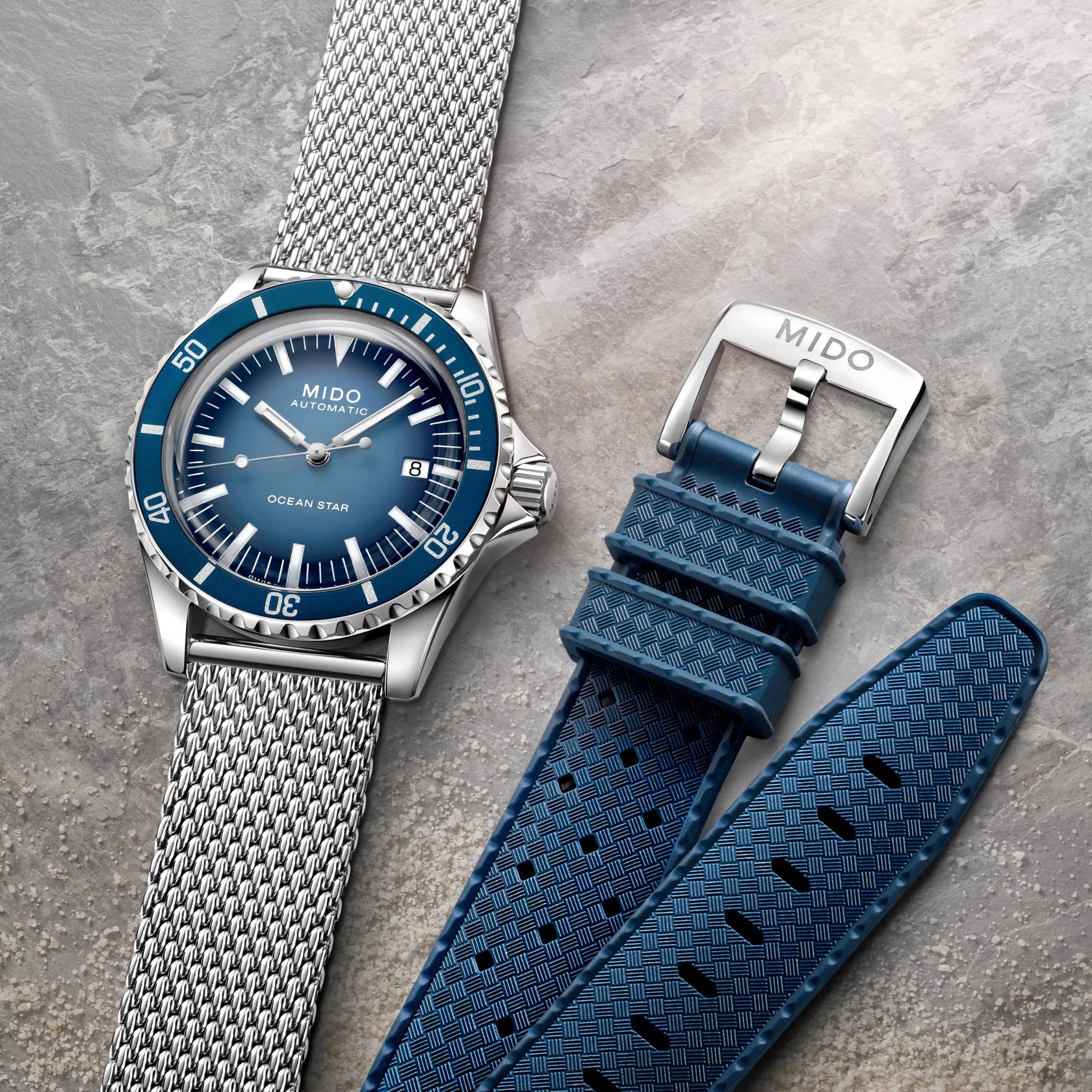 MIDO Ocean Star Tribute Special Edition Blue Gradient Dial Automatic 40.5mm Silver Stainless Steel Milanese Bracelet M026.807.11.041.01 - 9