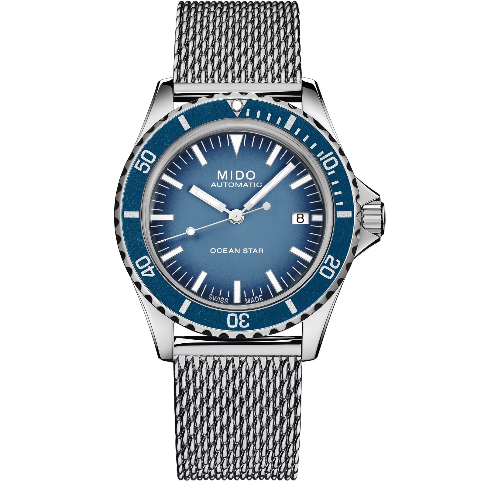 MIDO Ocean Star Tribute Special Edition Blue Gradient Dial Automatic 40.5mm Silver Stainless Steel Milanese Bracelet M026.807.11.041.01 - 
