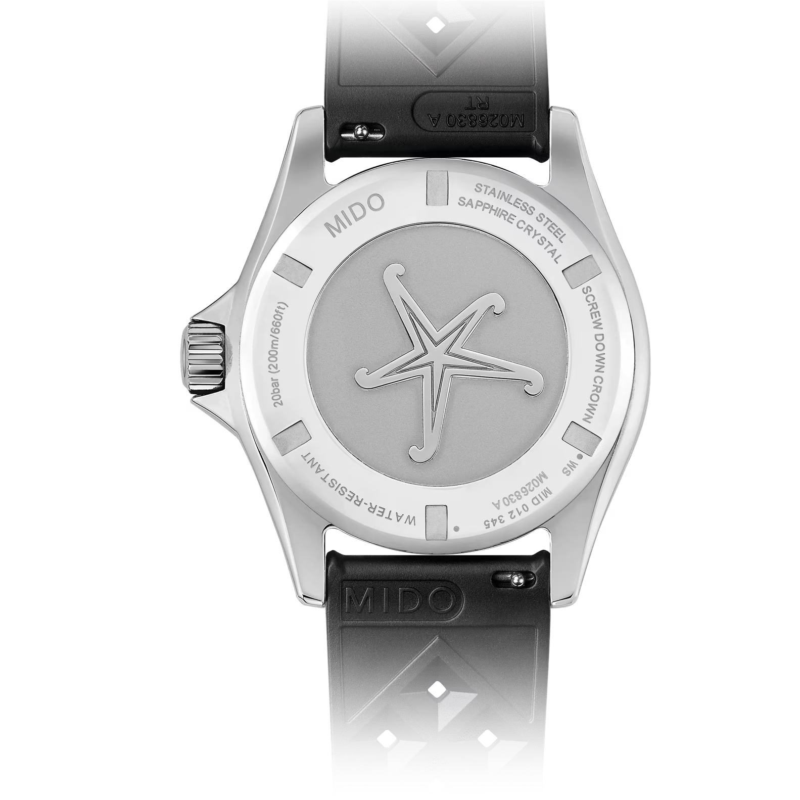 MIDO Ocean Star Tribute Gray Gradient Dial Automatic 40.5mm Silver Stainless Steel Black Rubber Strap M026.830.17.081.00 - 