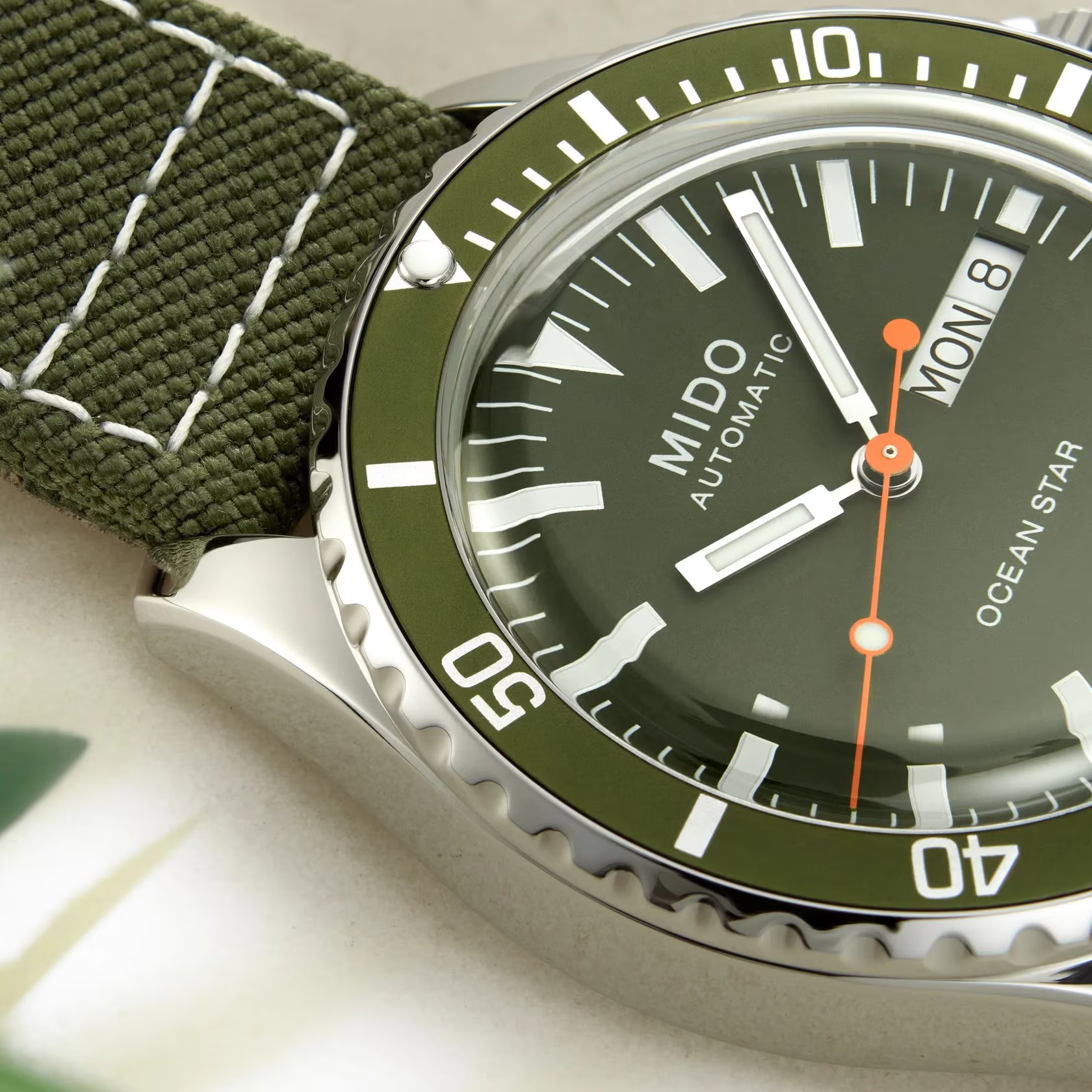 MIDO Ocean Star Tribute Green Dial Automatic 40.5mm Silver Stainless Steel Green Textile Strap M026.830.18.091.00 - 7