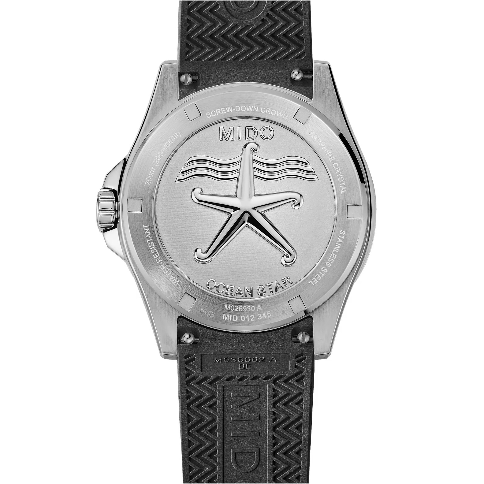 MIDO Ocean Star 200 Black Dial Automatic 41mm Silver Stainless Steel Black Rubber Strap M026.930.17.051.00 - 