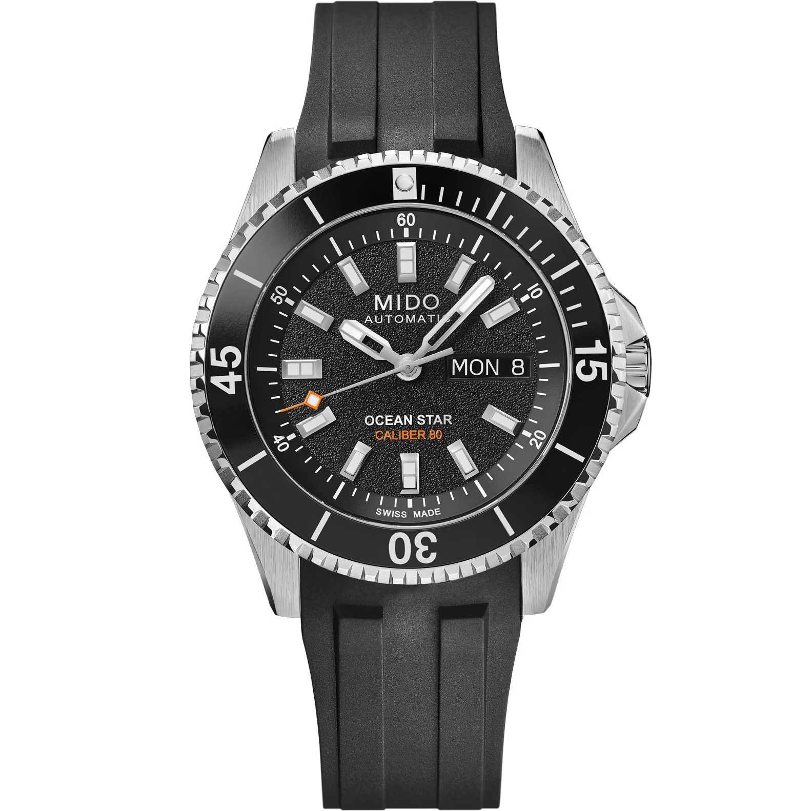 MIDO Ocean Star 200 Black Dial Automatic 41mm Silver Stainless Steel Black Rubber Strap M026.930.17.051.00 - 