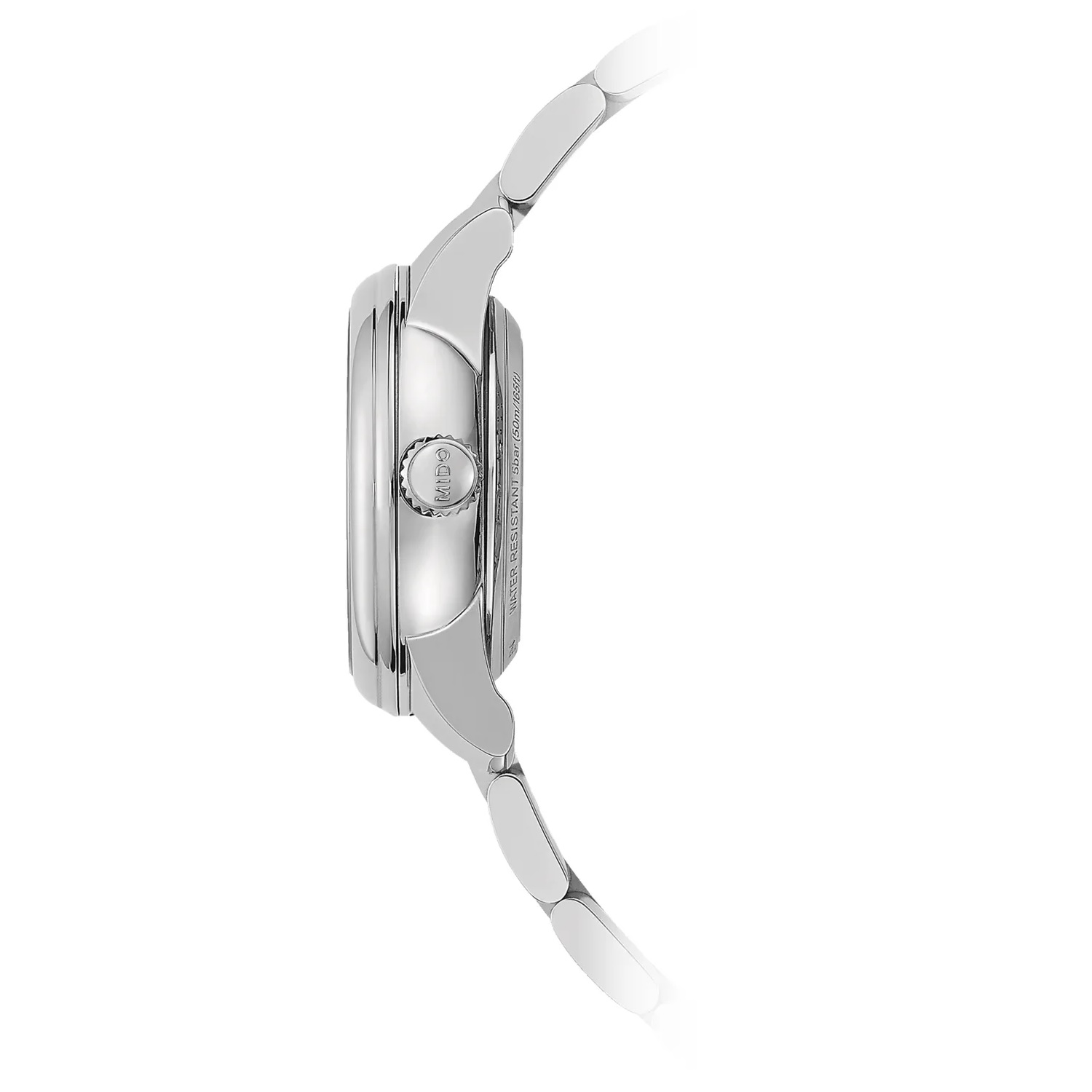 MIDO Mini Baroncelli Lady Automatic Rhodium Dial with Diamonds 25mm Silver Stainless Steel Bracelet M039.007.11.076.00 - 