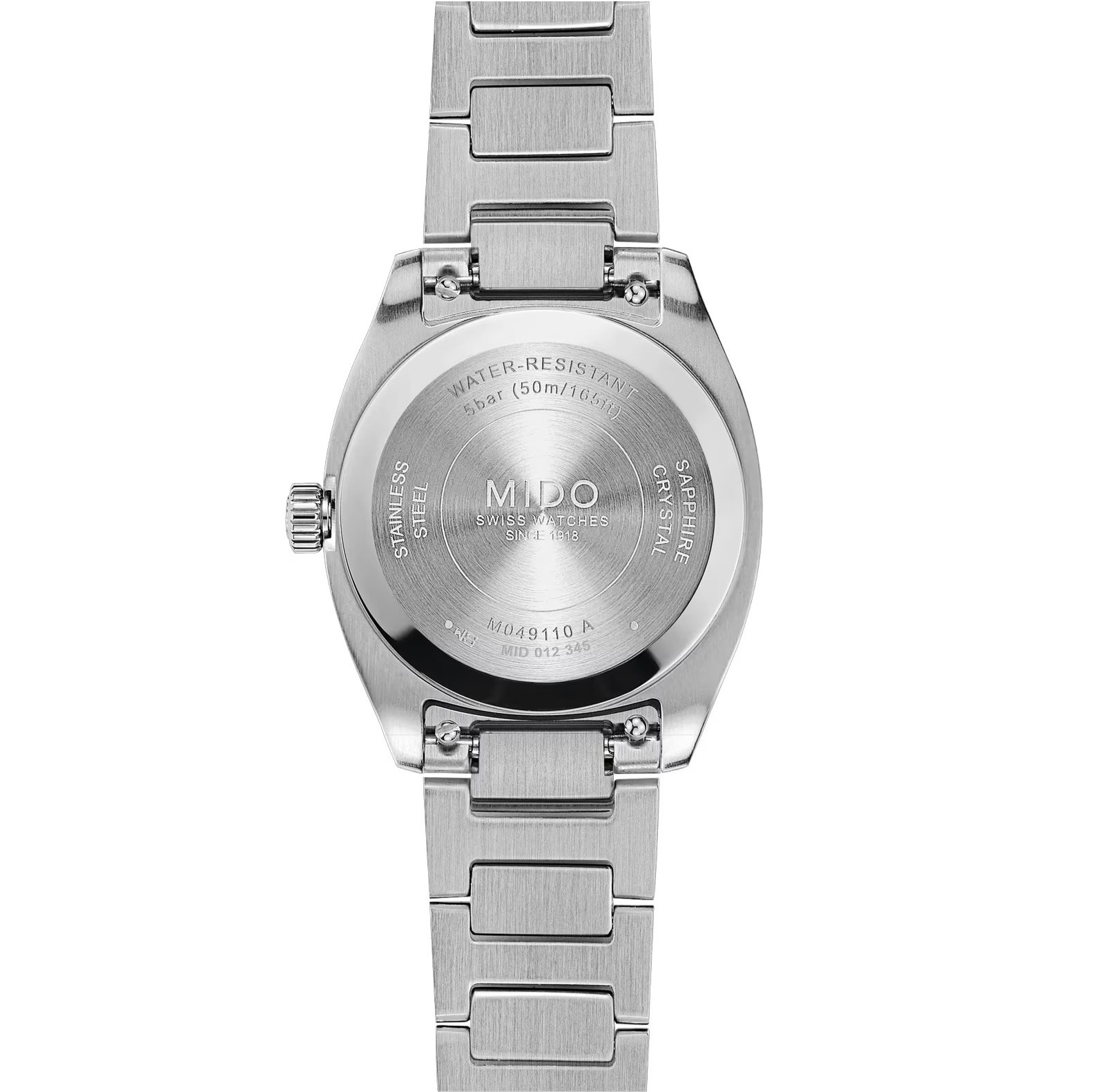 MIDO Multifort TV 28 Quartz White Pearl Dial 27.6 × 28mm Silver Stainless Steel Bracelet M049.110.11.116.00 - 