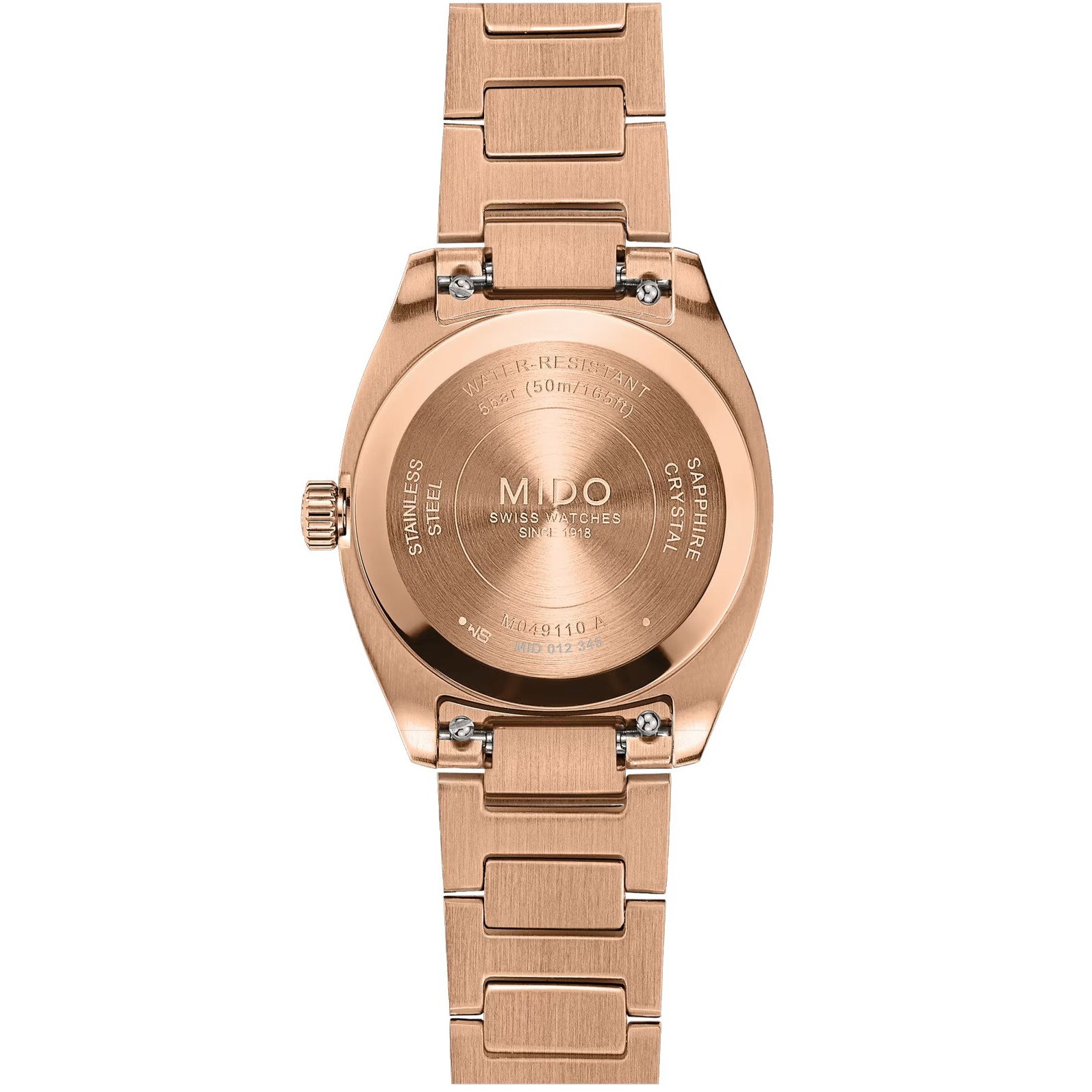 MIDO Multifort TV 28 Quartz Brown Dial 27.6 × 28mm Rose Gold Stainless Steel Bracelet M049.110.33.296.00 - 3