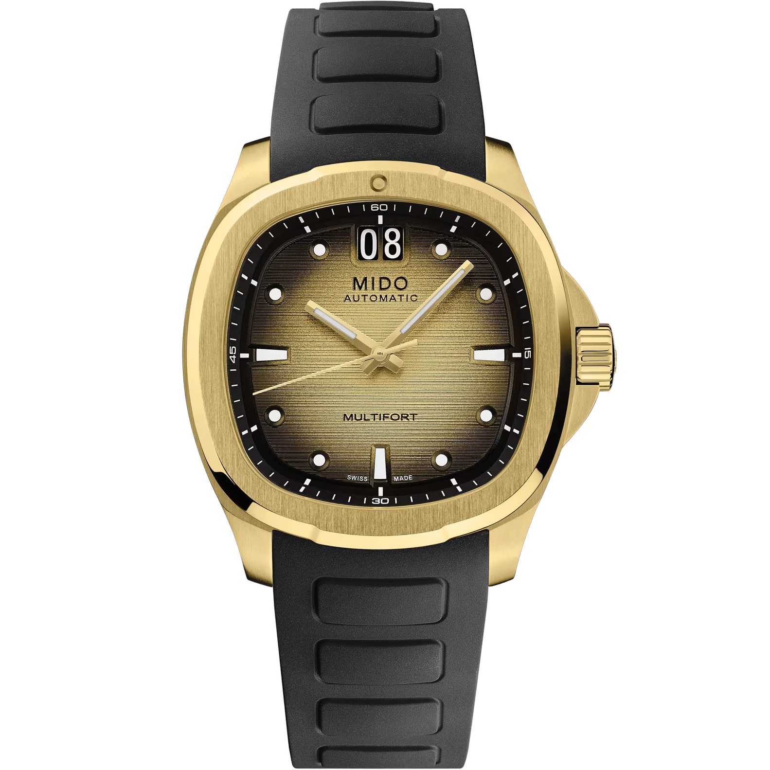 MIDO Multifort TV Big Date Special Edition Champagne Gradient Dial Automatic 40.00 x 39.20mm Gold Stainless Steel Bracelet M049.526.33.021.00 - 3
