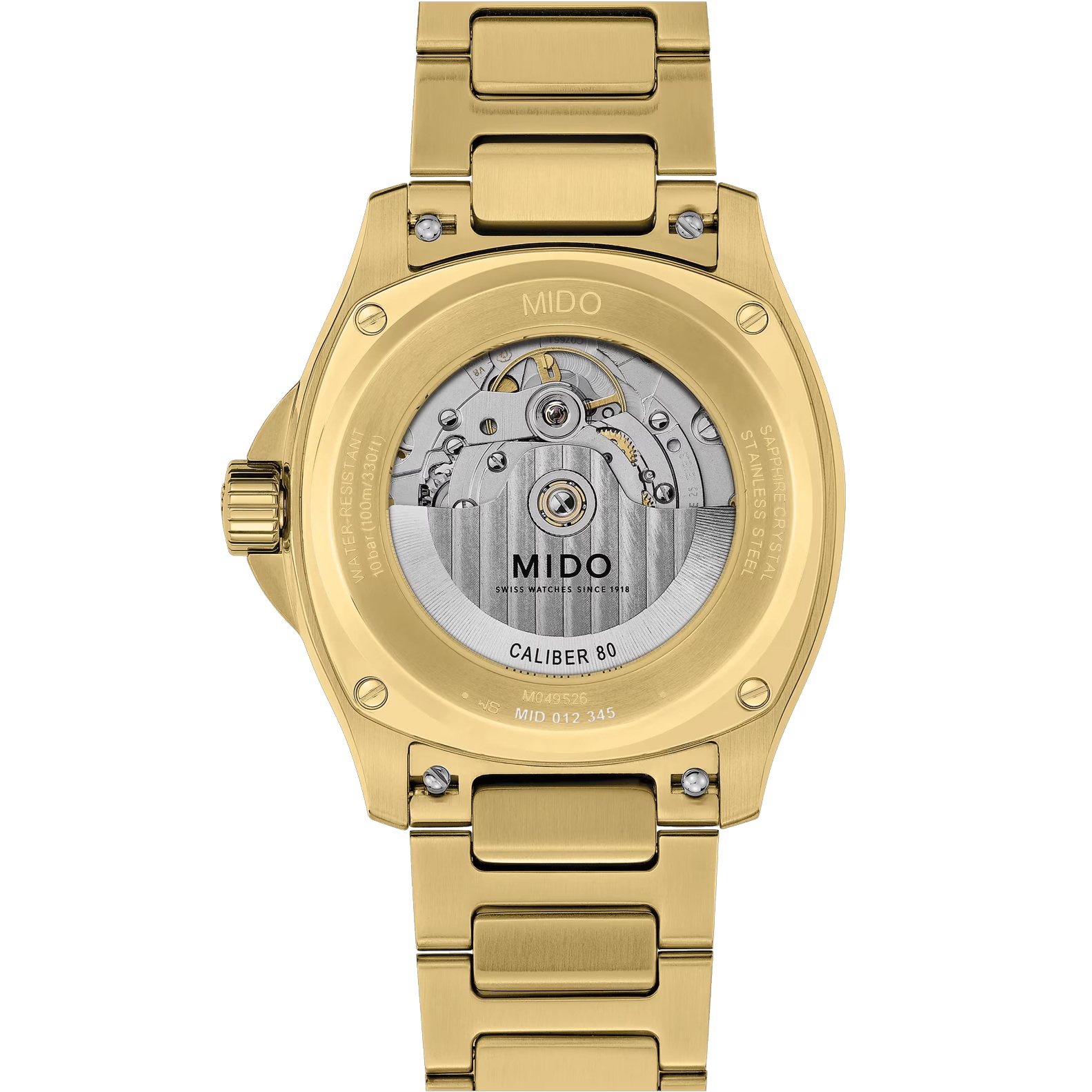 MIDO Multifort TV Big Date Special Edition Champagne Gradient Dial Automatic 40.00 x 39.20mm Gold Stainless Steel Bracelet M049.526.33.021.00 - 4