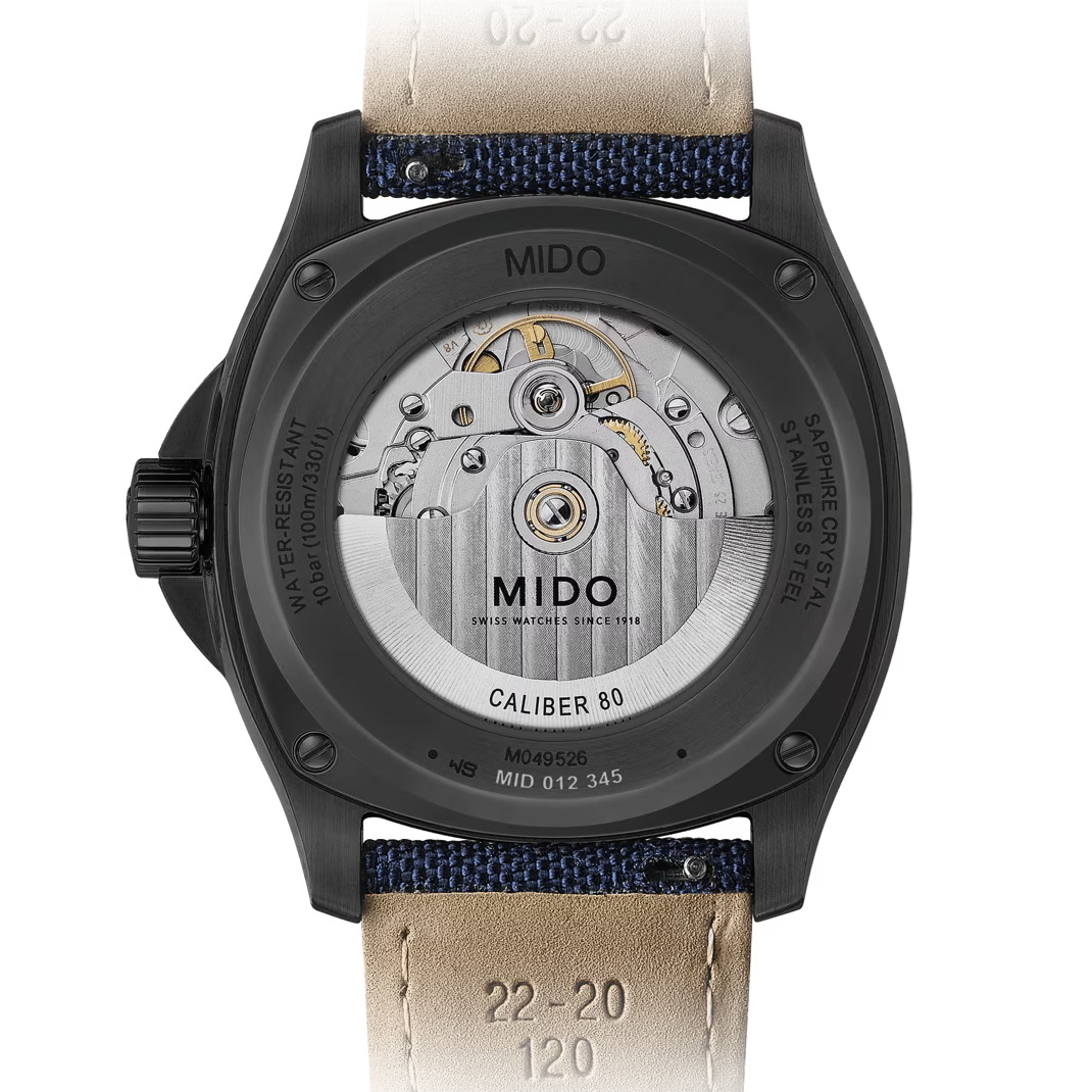 MIDO Multifort TV Big Date Blue Gradient Dial Automatic 40.00 x 39.20mm Black Stainless Steel Blue Synthetic Fabric Strap M049.526.37.041.00 - 3