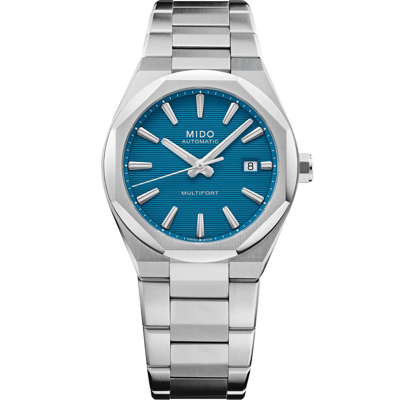 MIDO Multifort 8 One Crown Blue Dial 38.4 x 40mm Silver Stainless Steel Bracelet M055.507.11.041.00 - 