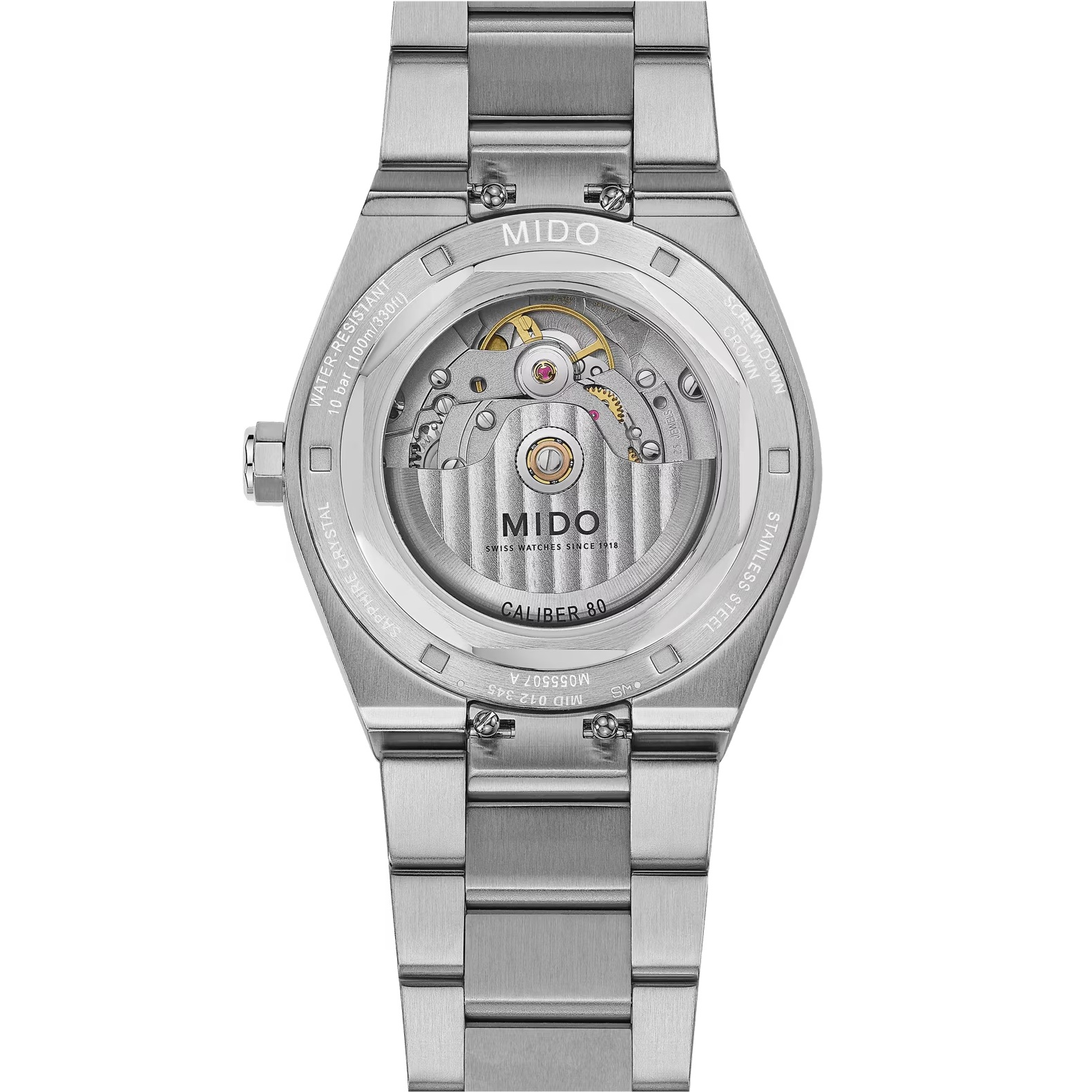 MIDO Multifort 8 One Crown Black Dial 38.4 x 40mm Silver Stainless Steel Bracelet M055.507.11.051.00 - 3