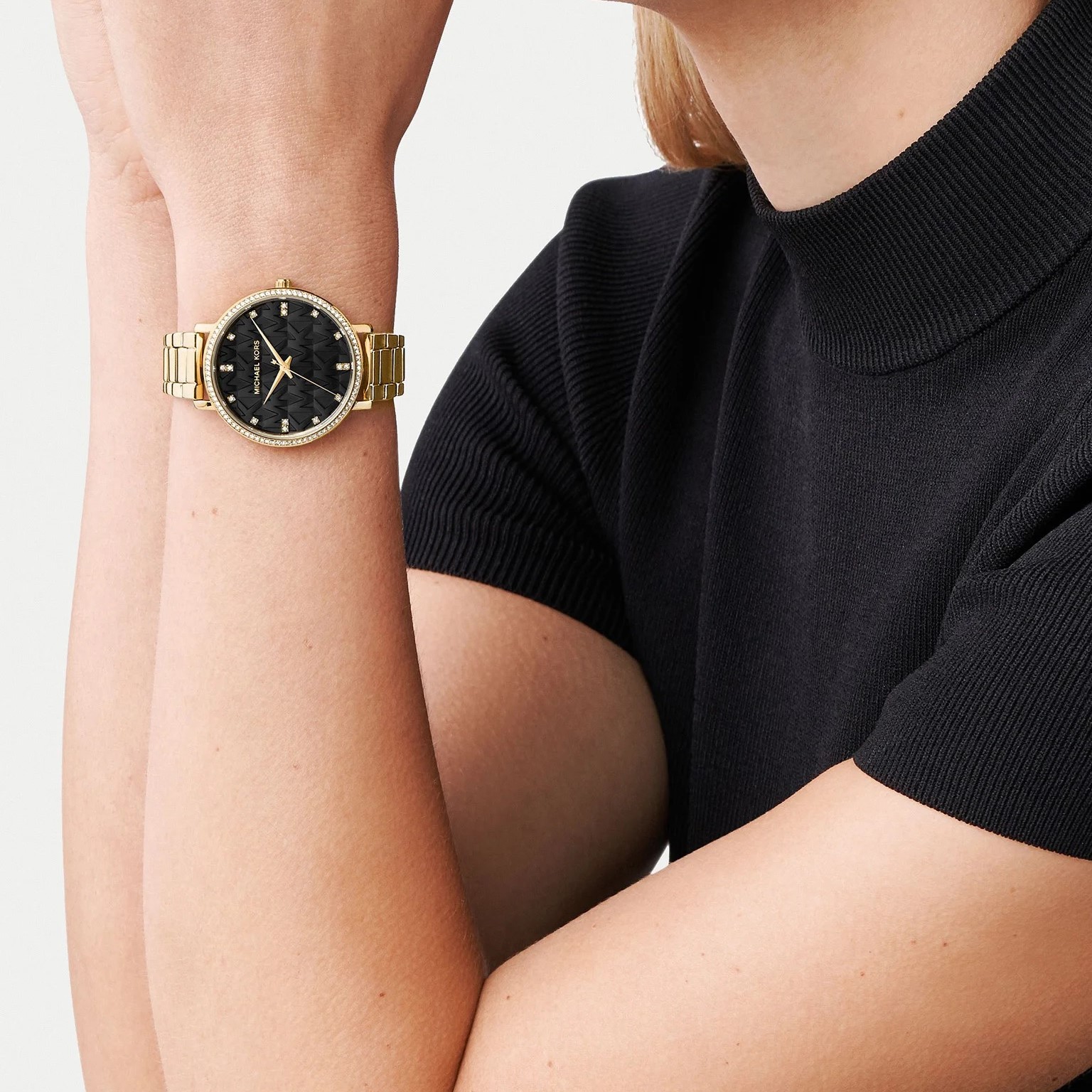 MICHAEL KORS Pyper Crystals 38mm Gold Stainless Steel Bracelet MK4916 - 5