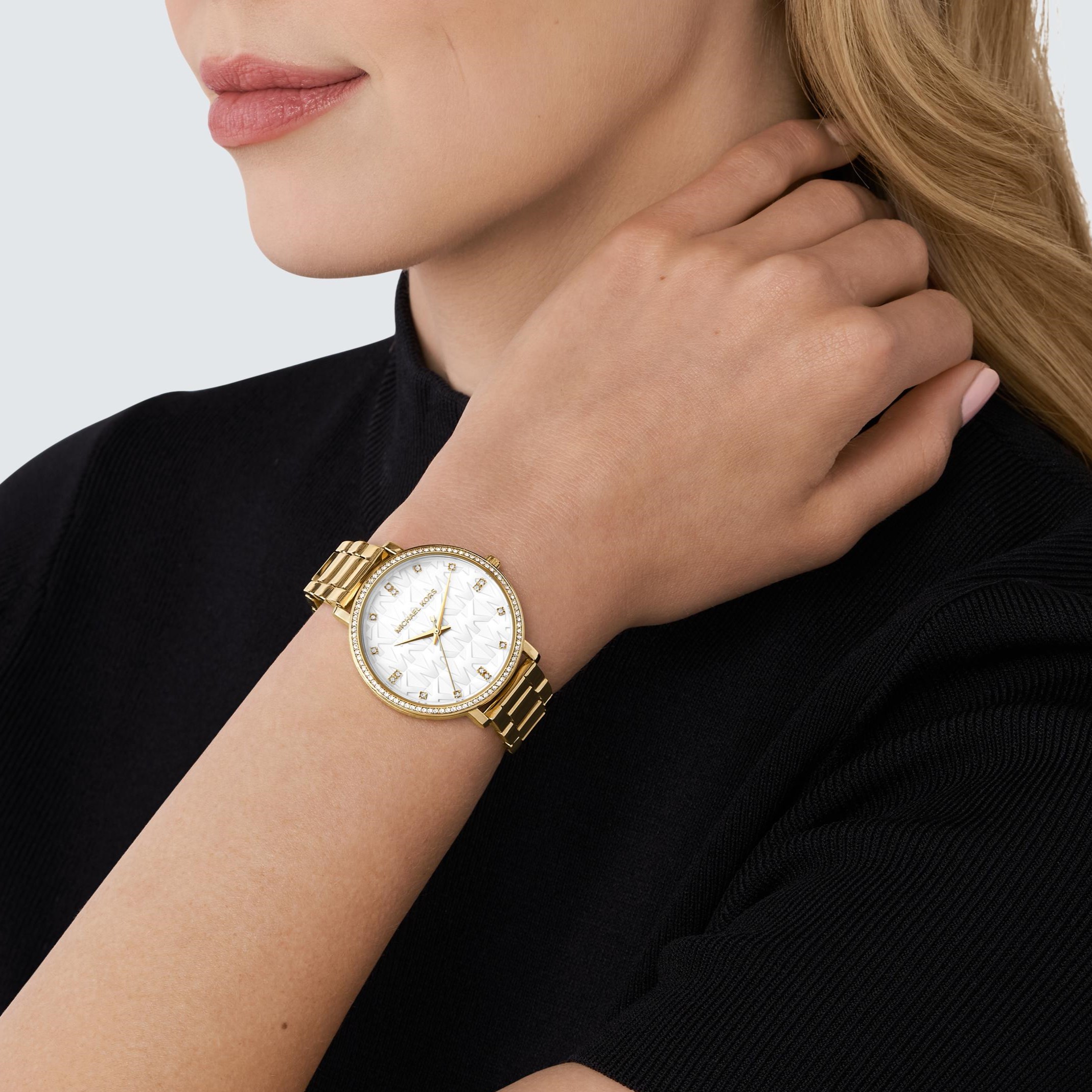 MICHAEL KORS Pyper Crystals White Dial 38mm Gold Metal Bracelet MK4919 - 